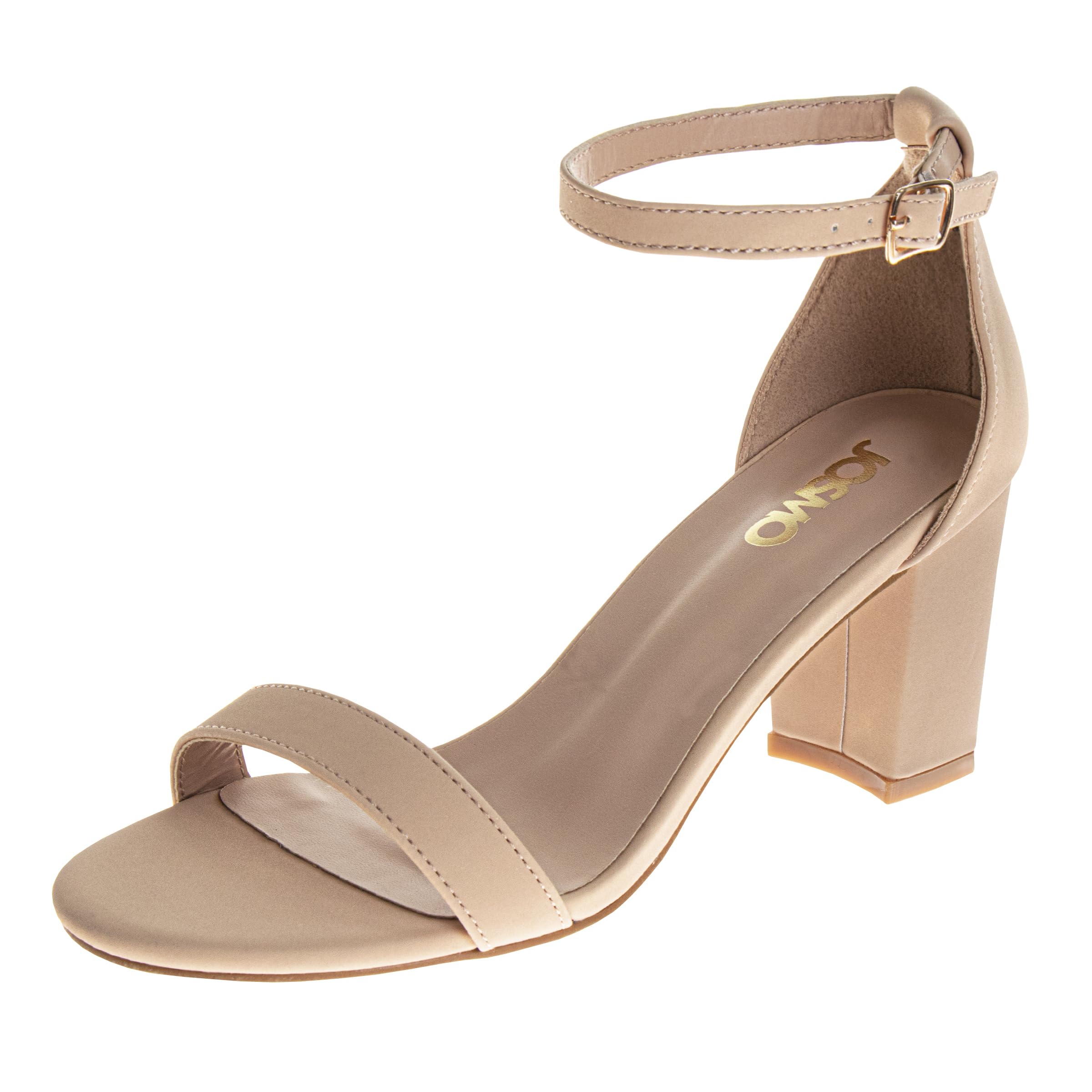 Josmo Women's Platform Heels Open Toe Chunky Heels Comfy Block Heeled Sandals - Strappy 3.5 Inch Heels Comfy Dress High Heels