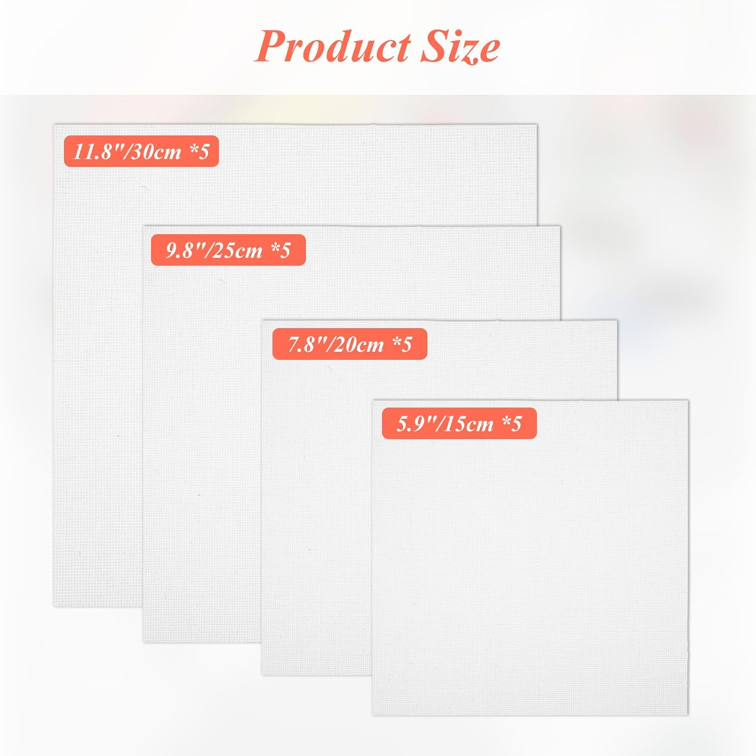14 Count Aida Cloth for Cross Stitch, 20 Pcs White Embroidery Fabric in 4 Sizes (5.9 to 11.8 Inch) – Classic Reserve Needlework Cloth for Beginners and DIY Craft