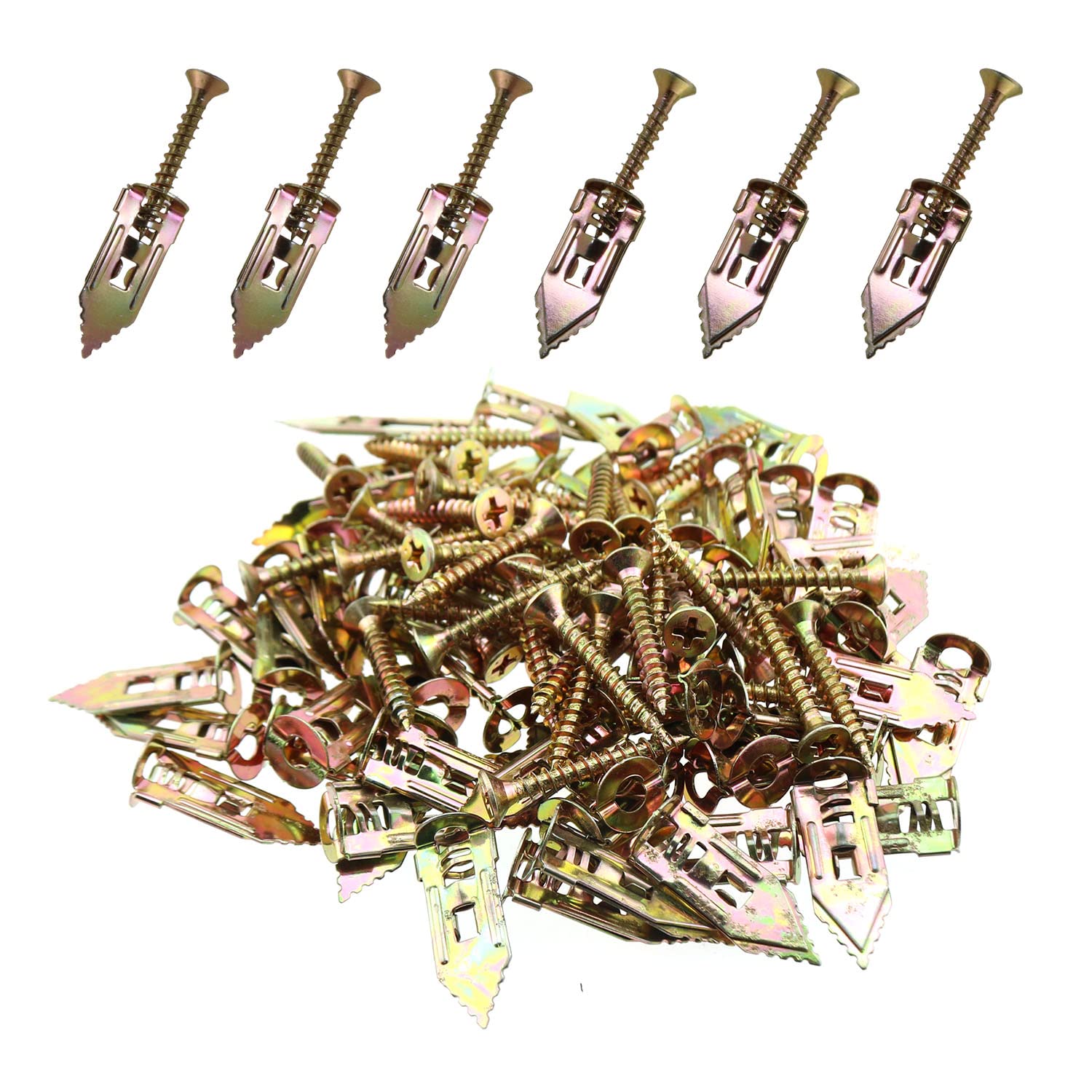 MEETOOT 50 Set Drywall Anchor Kit 50pcs Zinc Plated Screws and 50pcs