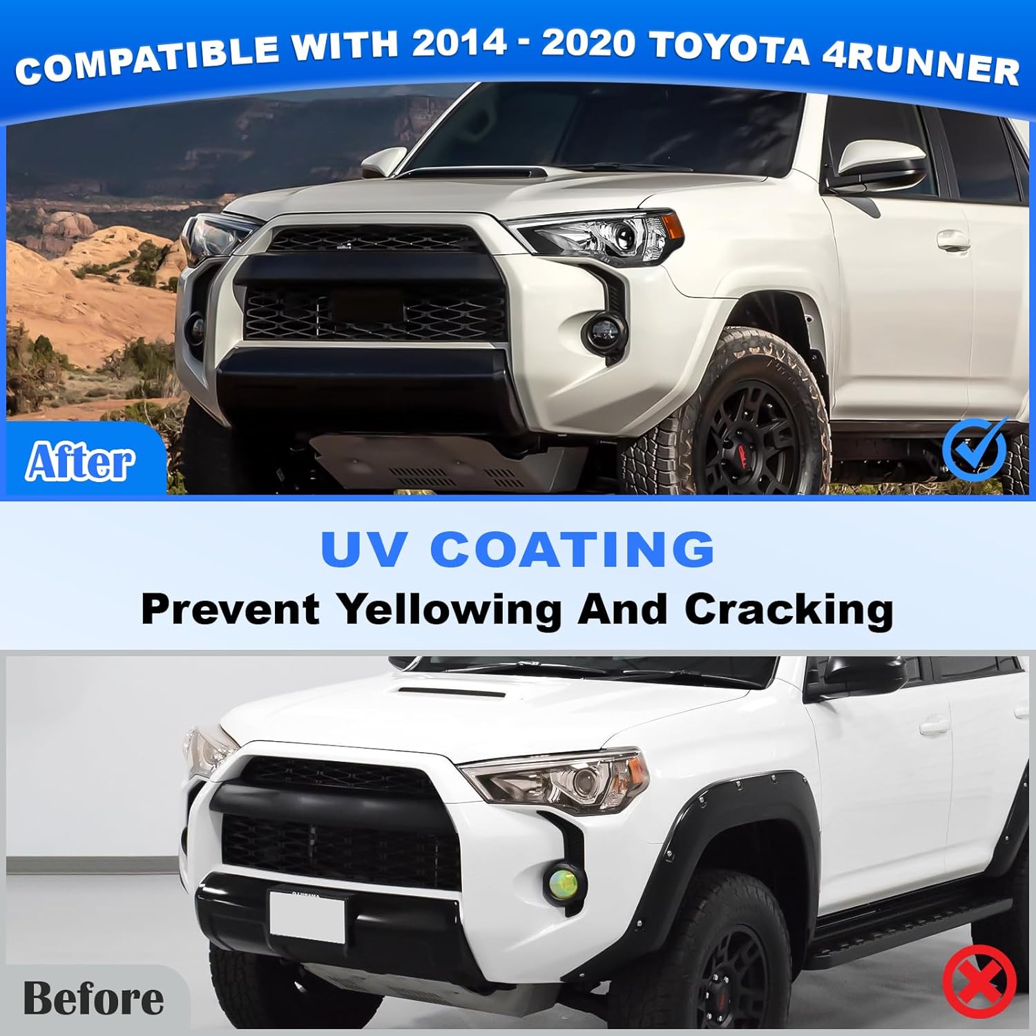 JFN Headlights Compatible with Toyota 4runner SUV 2014-2020 OE Factory Style (Driver Side(Left))