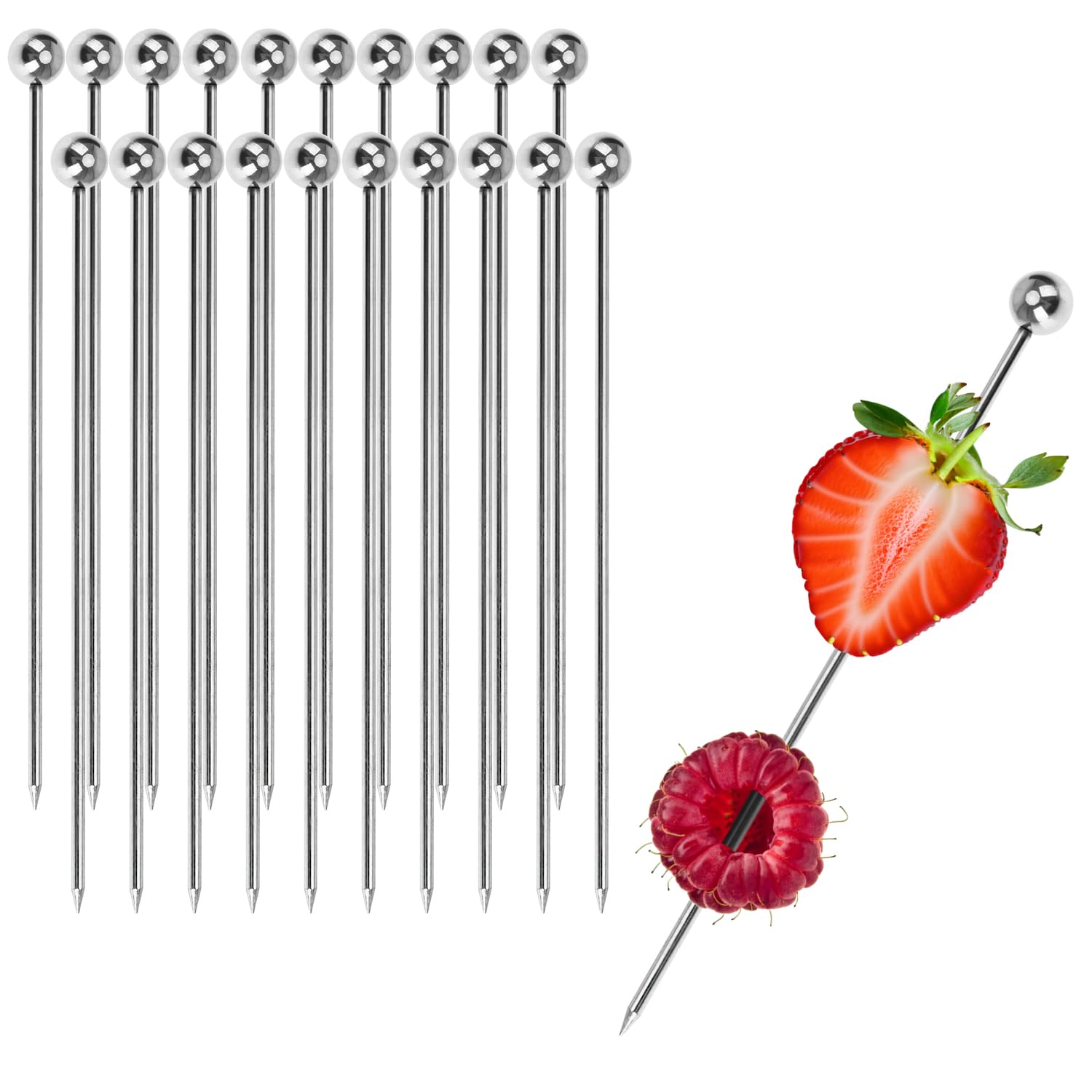 Spiedoni in acciaio inox per BBQ set 10 pezzi