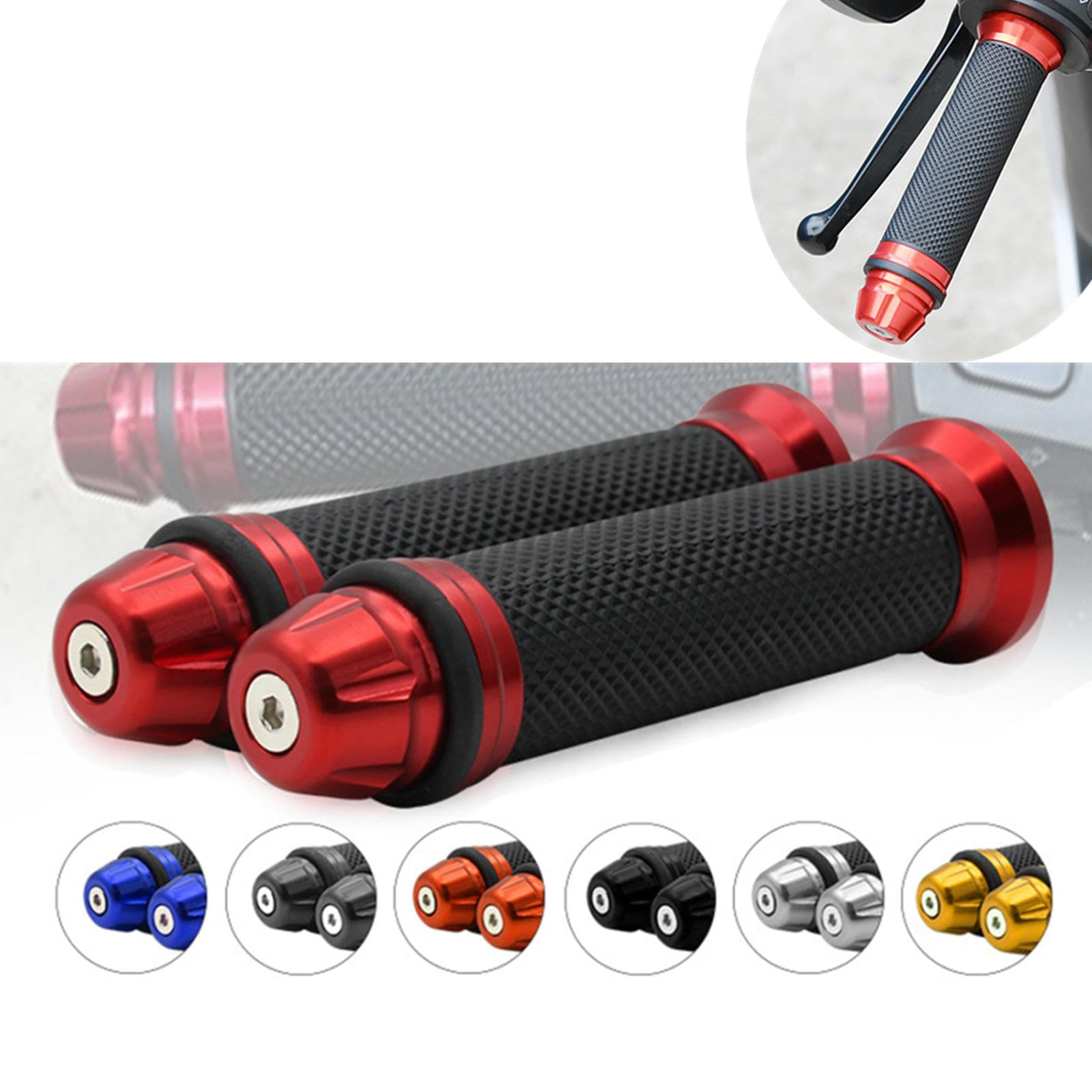Uchwyty motocyklowe gumowe pedały skutery kierownice zmodyfikowane przepustnica obrót uchwyt Settle 1 para(Black)
