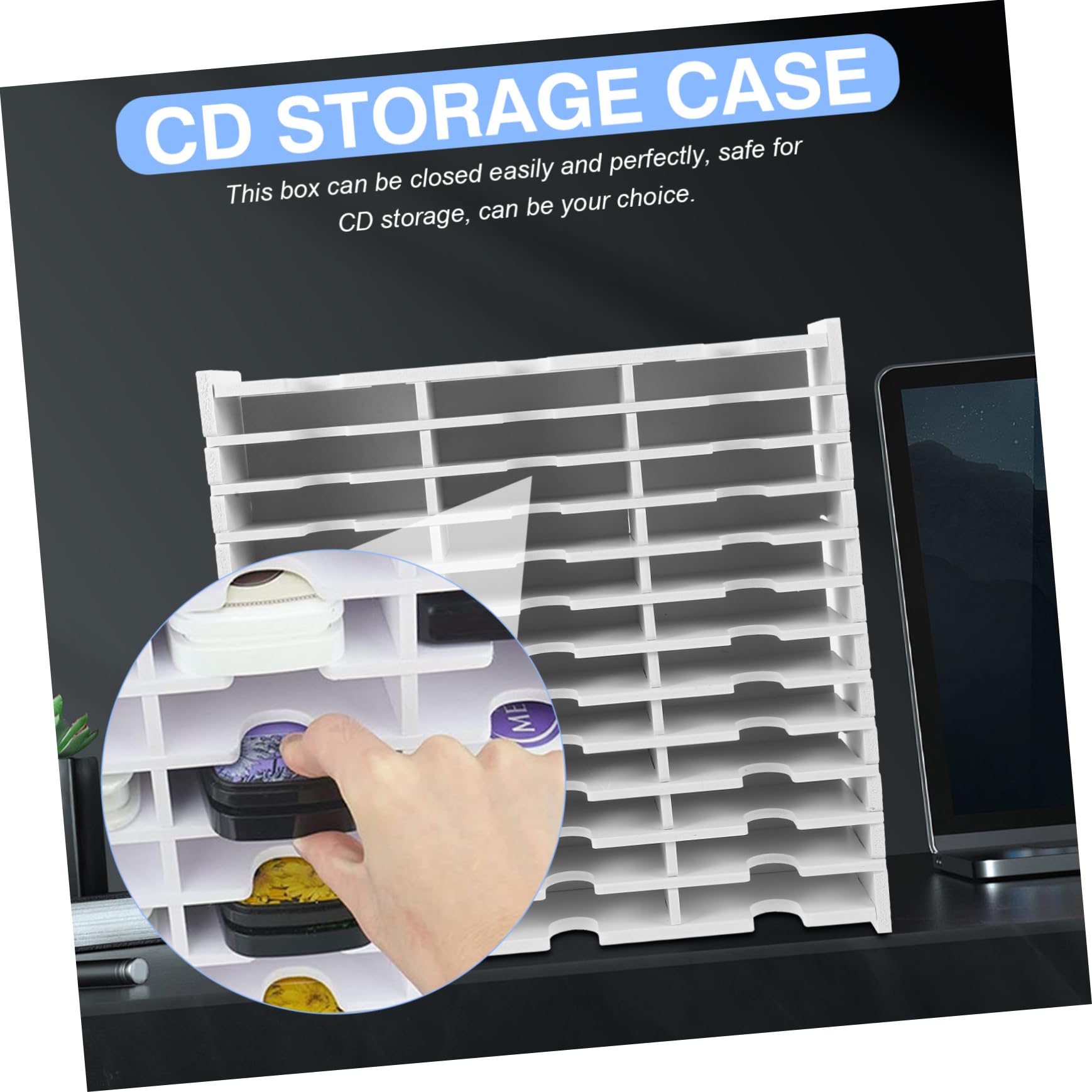Scatola Porta CD in Pvc Bianco, Custodia per Dischi | Protegge da Urti e Schiacciamento, Adatta come Regalo, Formato Compatto per Archiviazione Ordinata