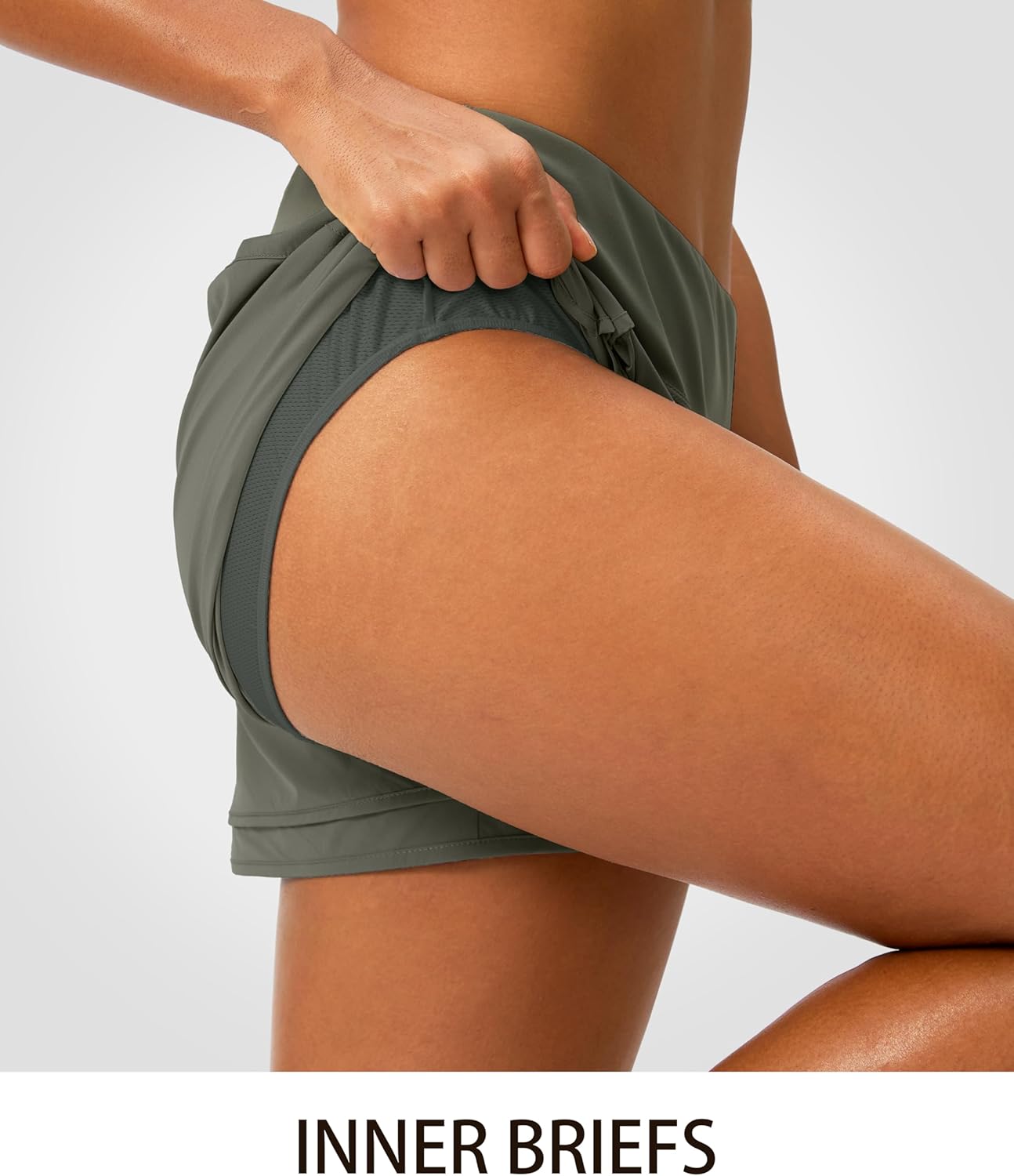 Soothfeel Women's Running Shorts High Waisted Quick-Dry 3 Inch Gym Workout Athletic Shorts for Women with Zipper Pocket - Image 4