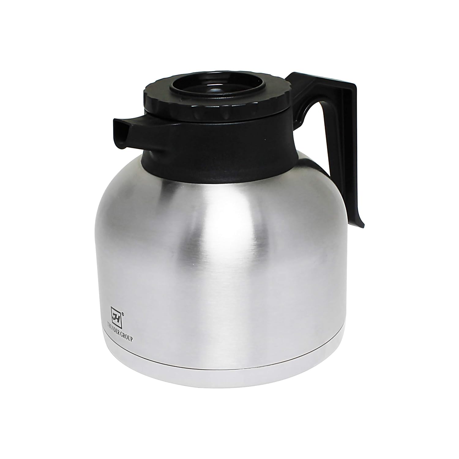 Thunder Group ASCS019BT Coffee Server, 1.9 Liter (64 oz.) Capacity, Insulated, Push Button top, Brew-Thru lid, Stainless Steel