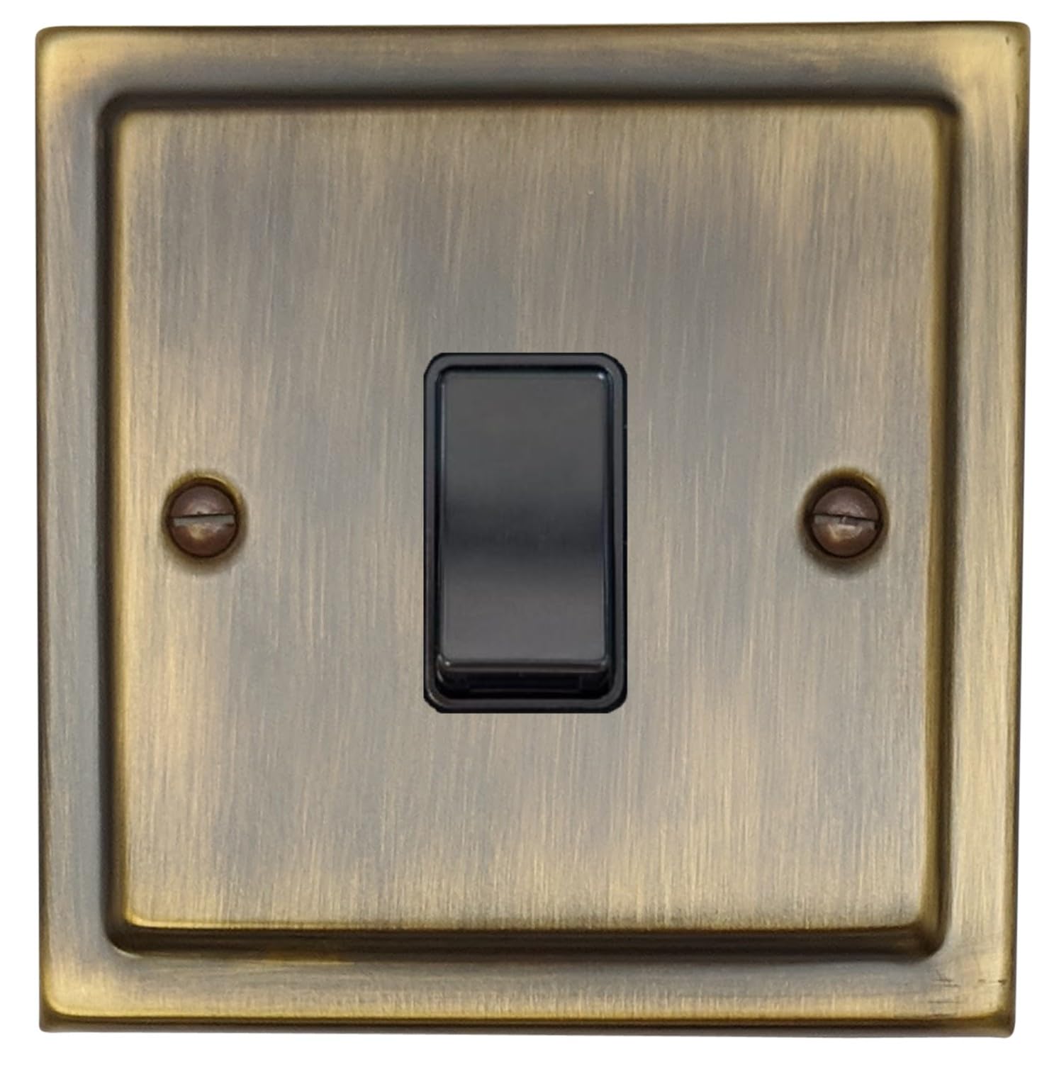 G&H Brassware Black Victorian Antique Brass Switch (1 Gang/ Switch) - Tab1b
