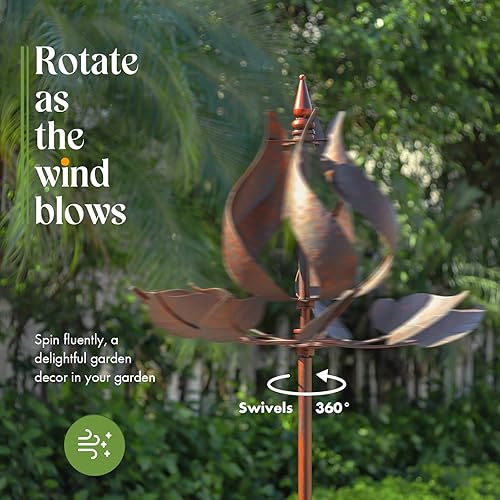 Miniatura 3 de Whirligigs - Molinillo de viento para jardín, esculturas cinéticas de viento de metal para exteriores, decoración para patio y jardín, molinillos de