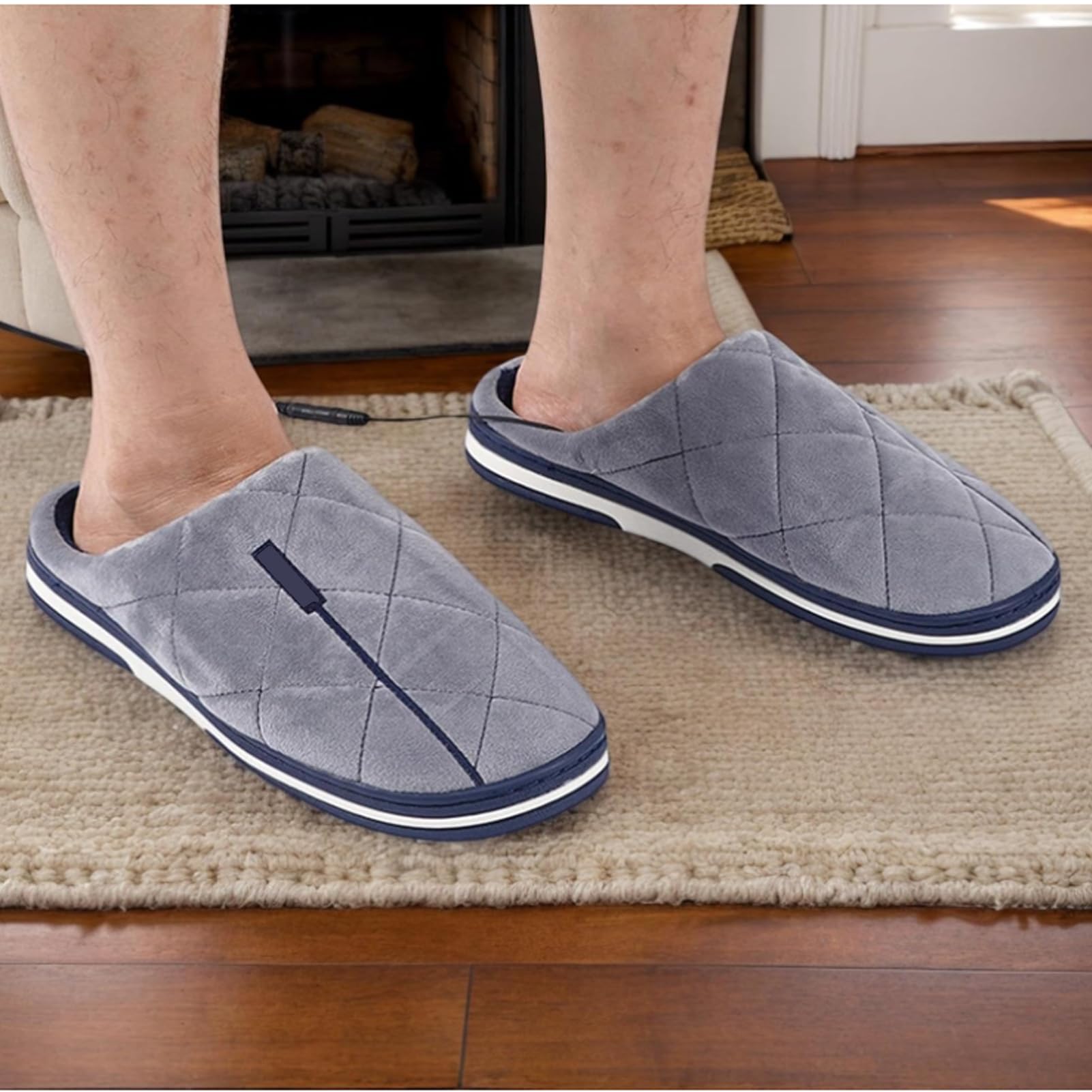 Pantofole Riscaldate USB Lavabile, Scaldapiedi Elettrico Pantofole Ciabatte Riscaldanti Elettriche Scalda Piedi Scarpe Invernali Calde Pantofole in Peluche per Donna Uomo