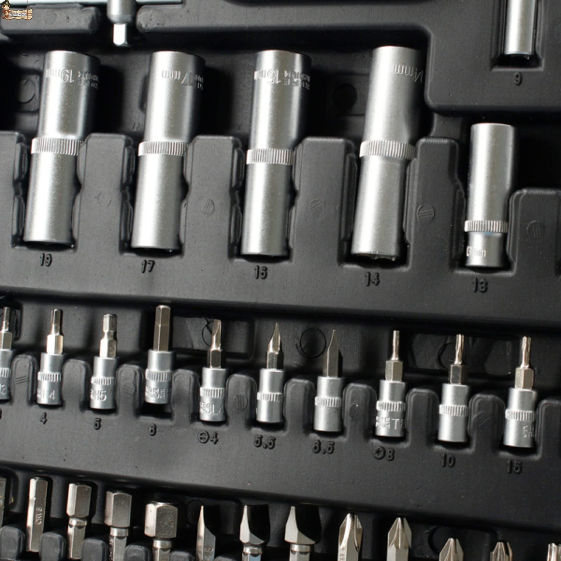 BricoLoco.com Set di chiavi a bussola a cricchetto 1/4" e 1/2" Valigetta attrezzi da officina meccanica fai da te Kit 108 pezzi