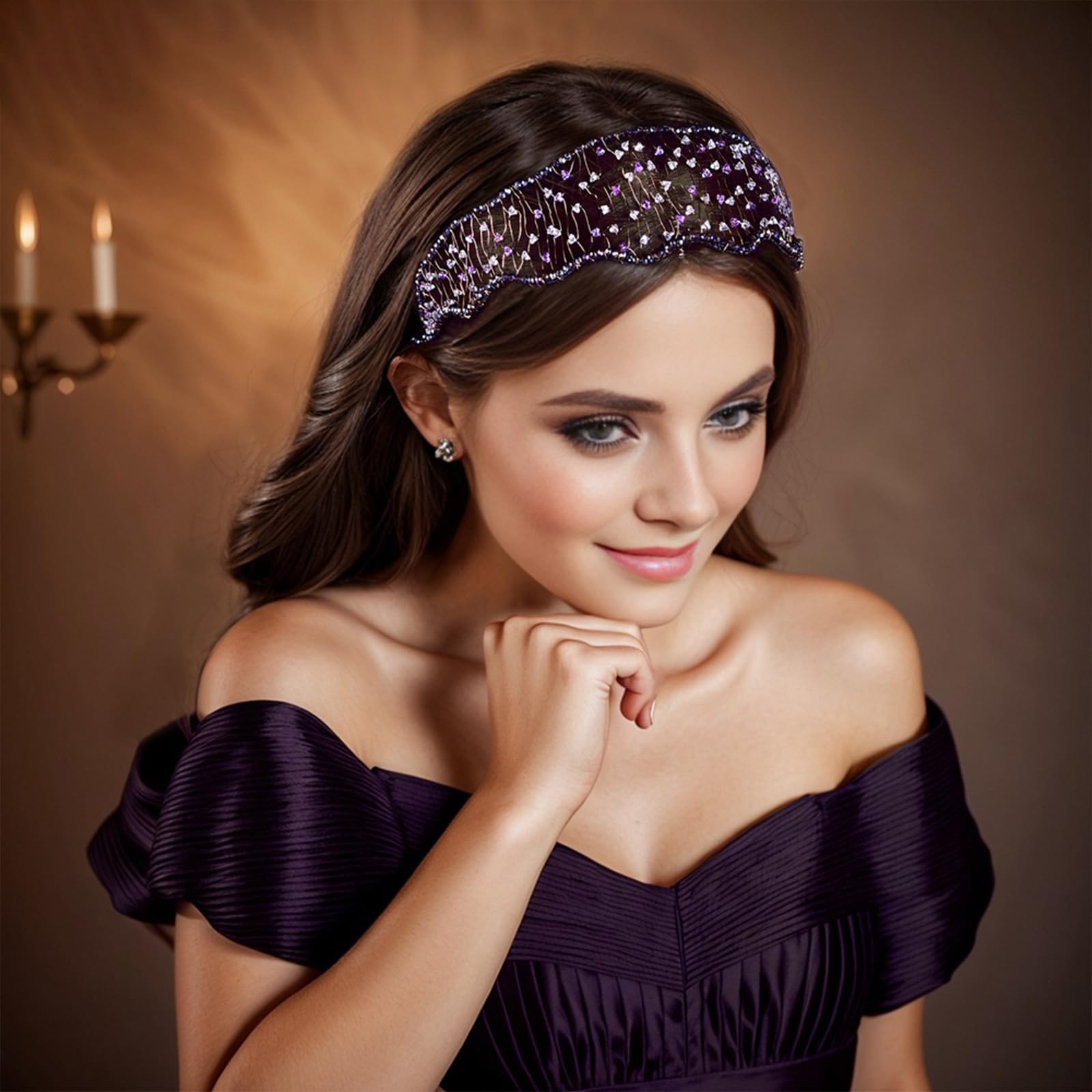 Diadema de cristal tejida de lujo para mujer, diadema estética para bodas, eventos formales, accesorios para el cabello, accesorios para el cabello para mujeres