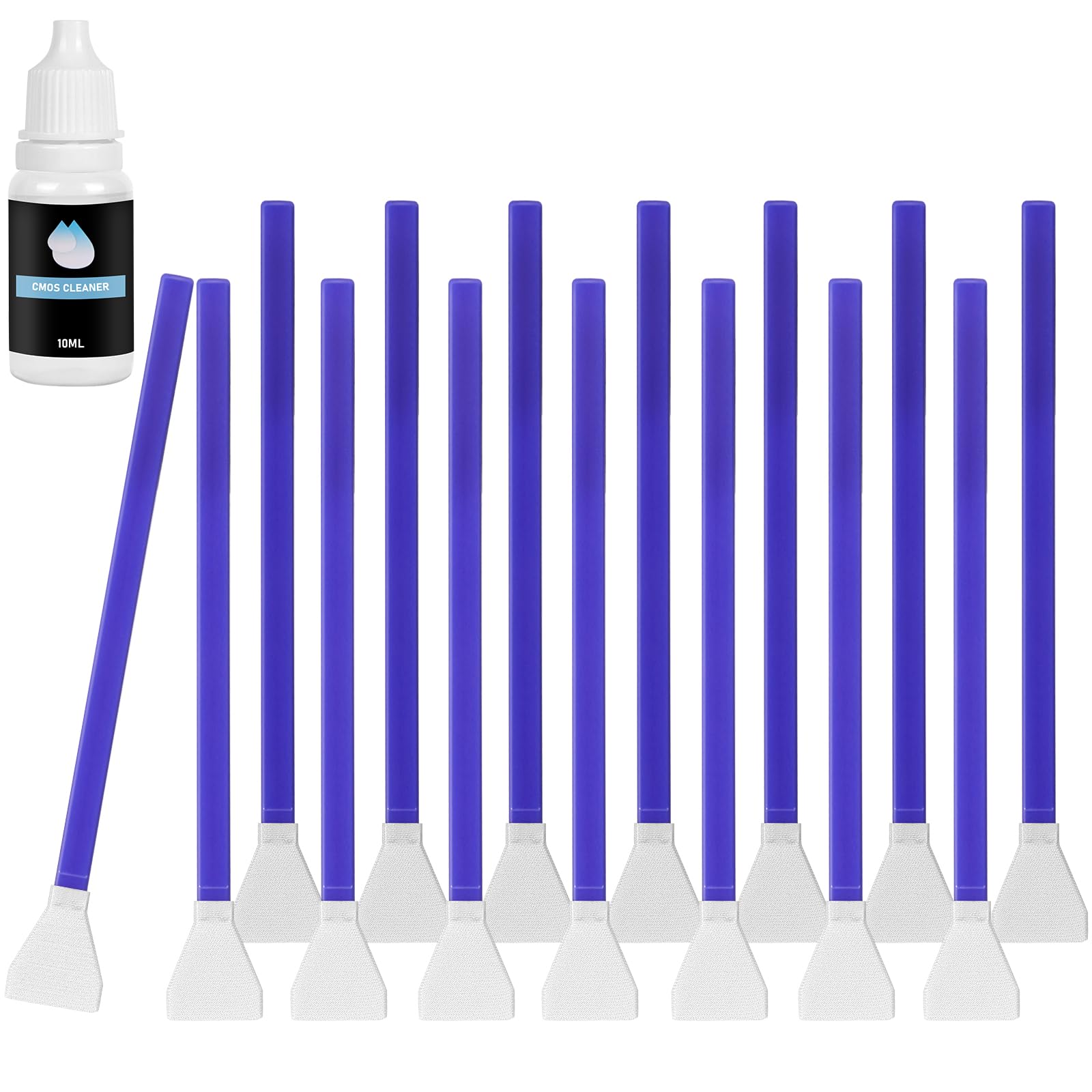 Écouvillon de Nettoyage de Capteur, 16mm Lot de 15 APS-C Écouvillons Nettoyage pour Capteur, pour Les appareils Photo numériques DSLR ou SLR pour Capteur de 10 ML