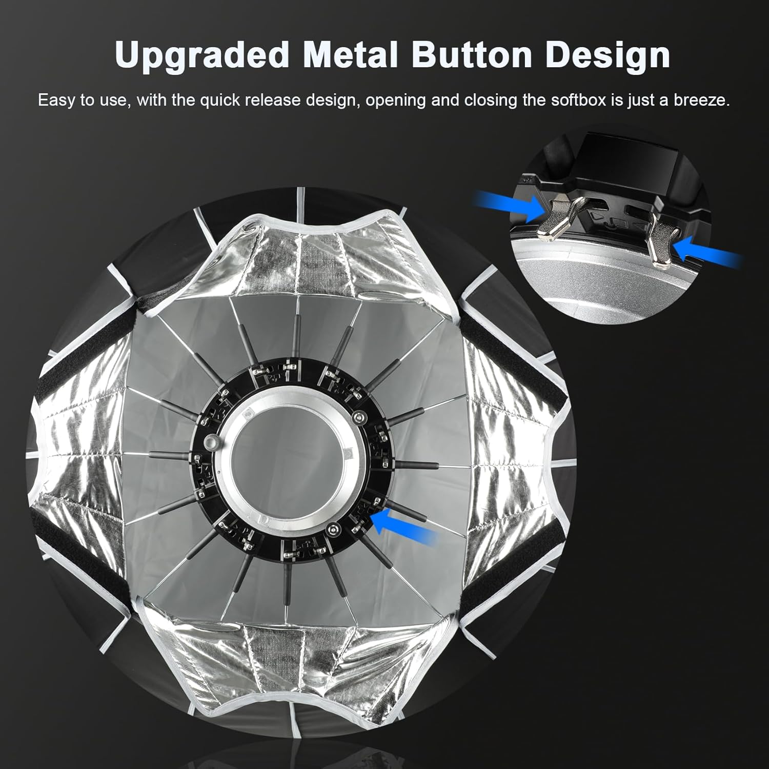 JYJZPB 35.4"/90cm Parabolic Softbox 16 Umbrella Bones with Diffusers/Honeycomb Grid/Bag Quick Release Softbox Bowens Mount Compatible for Professional Photography Studio Speedlight, COB Lights