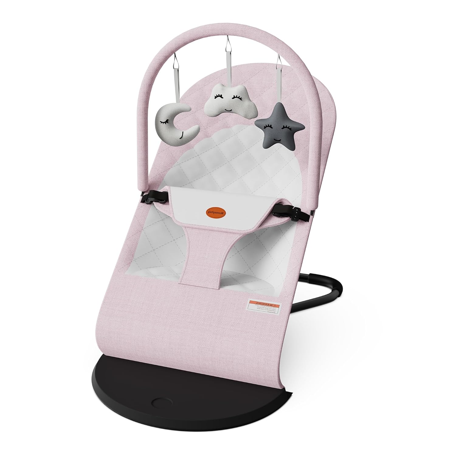 Portable Baby Bouncer Seat for Infants, 0-18 Months, 3 Modes of Use with Rocker & Stationary Options, Ergonomic Infant Chair with Hanging Toys – Grey