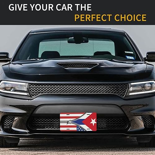 Miniatura 8 de Cubierta para placa de matrícula con bandera cubana de Estados Unidos, decoración delantera de vehículo, etiqueta de metal de aluminio, regalo