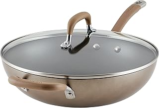 Premier Professional Hard Anodized Nonstick Jumbo Cooker with Helper Handle and Lid, 12 Inch, Bronze