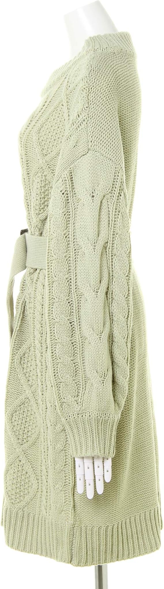 Amazon Co Jp イング Ingni ベルト付モックネック ケーブルニットワンピース 1194 5062 ミントグリーン M 服 ファッション小物