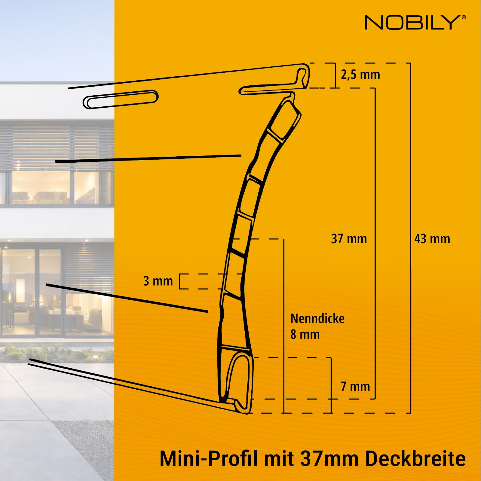 Nobily Rolladenstäbe 5x Lamellen PVC Kunststoff, Rolladenprofile Mini: 37mm, Länge: 98cm, Farbe: Grau für Rolladenpanzer, Ersatzteile für Rollladen Reparatur zum Austausch, Lamellen zuschneidbar