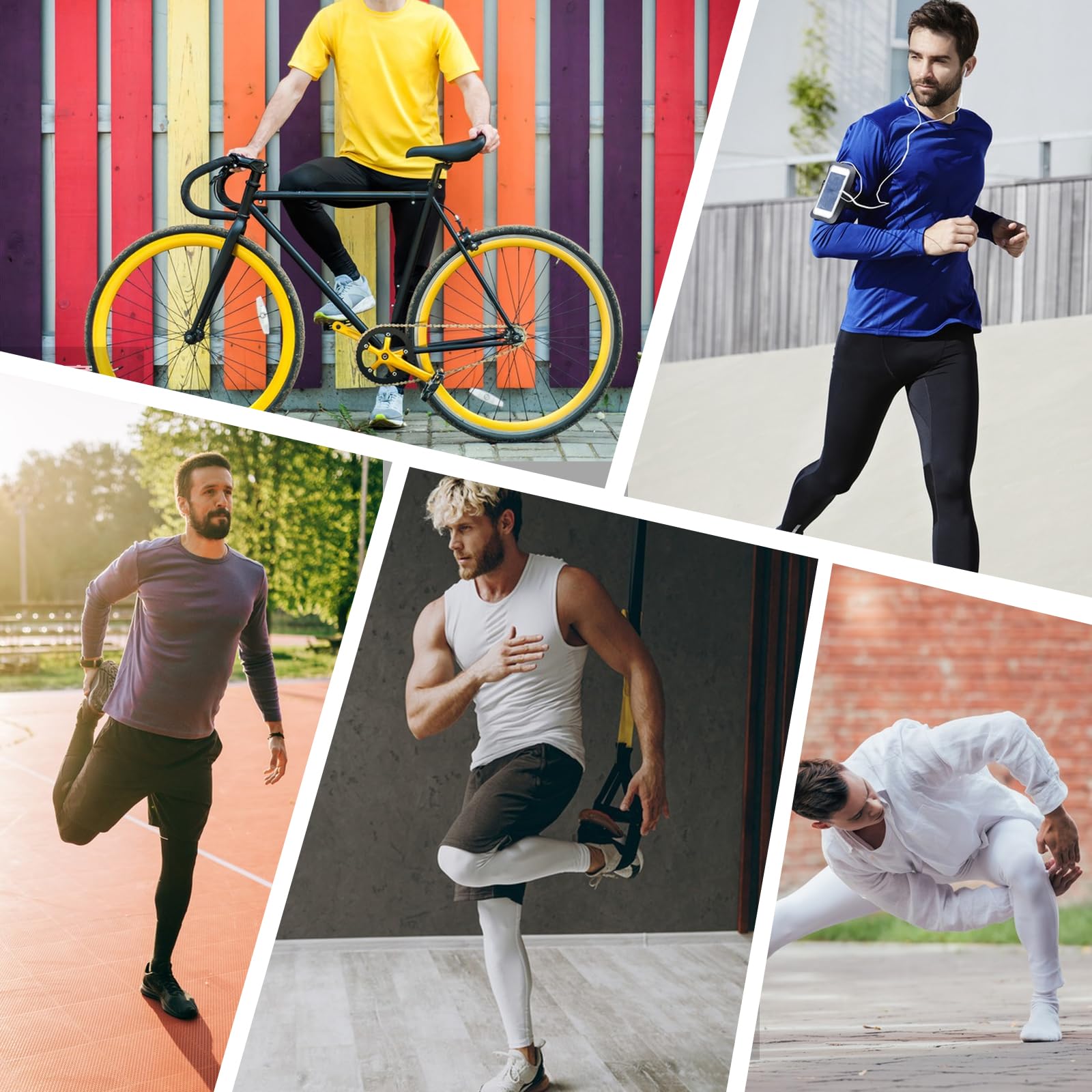 HYCOPROT Pantalones de Compresión para Hombre Secado Rápido Pantalones Deportivos de Entrenamiento Leggings Correr Pantalones de Baloncesto para Running Fitness Yoga