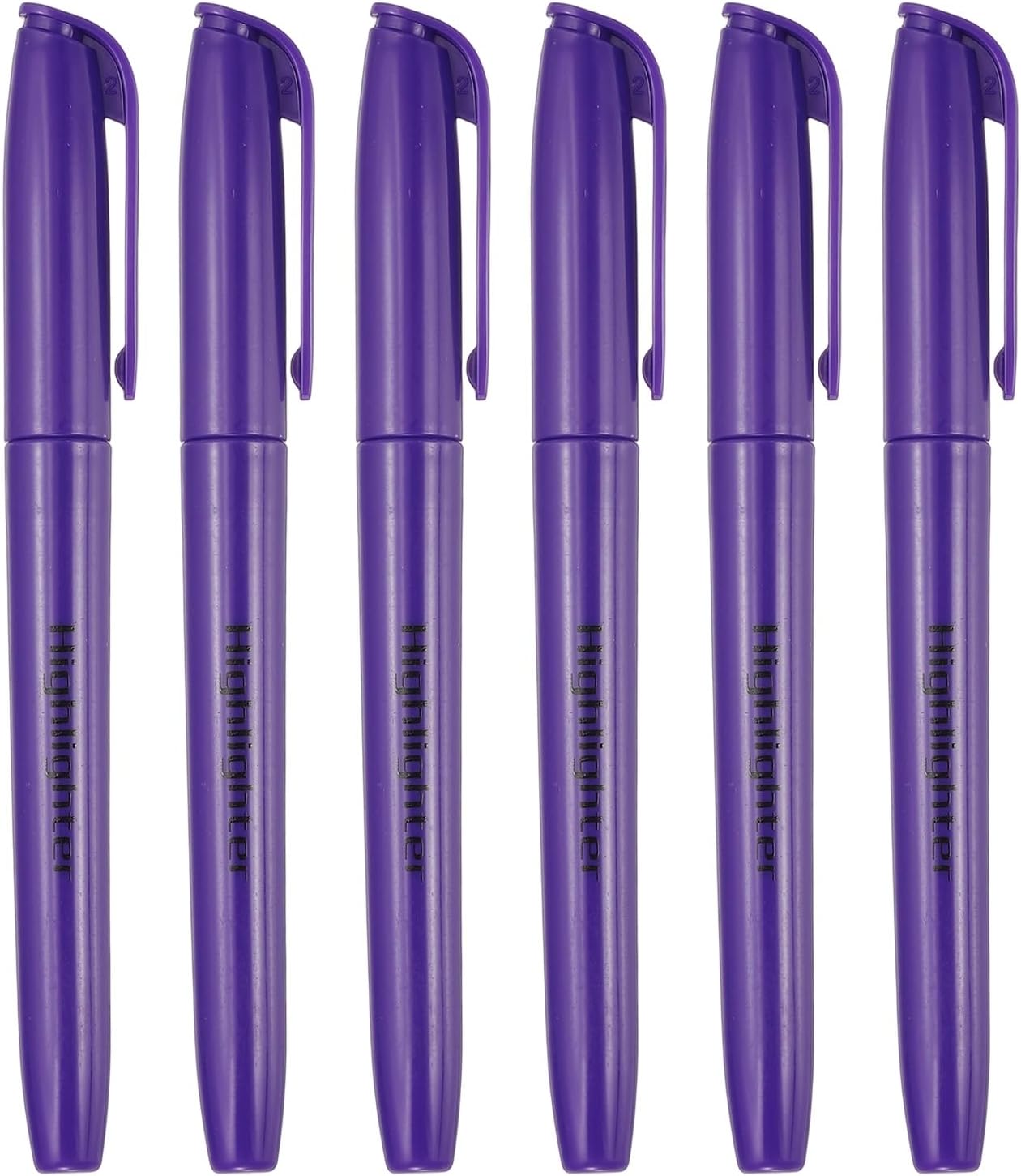 PATIKIL Purple Highlighter, 6 Pack High Lighters No Bleeds Highliters Pens Neon Clear View Bright Quick Dry Pocket Marker Pen Sticks Chisel Tip Cute for Books Office Adults Classroom