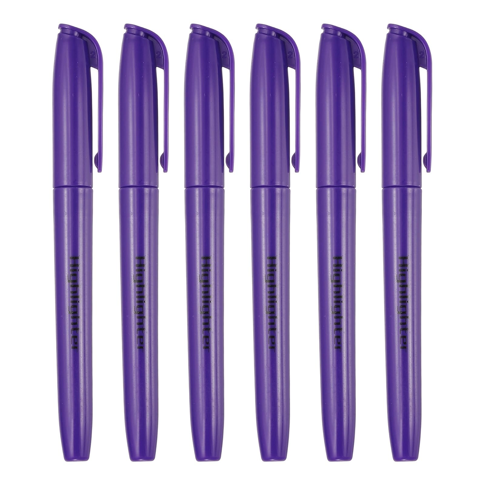 PATIKIL Purple Highlighter, 6 Pack High Lighters No Bleeds Highliters Pens Neon Clear View Bright Quick Dry Pocket Marker Pen Sticks Chisel Tip Cute for Books Office Adults Classroom