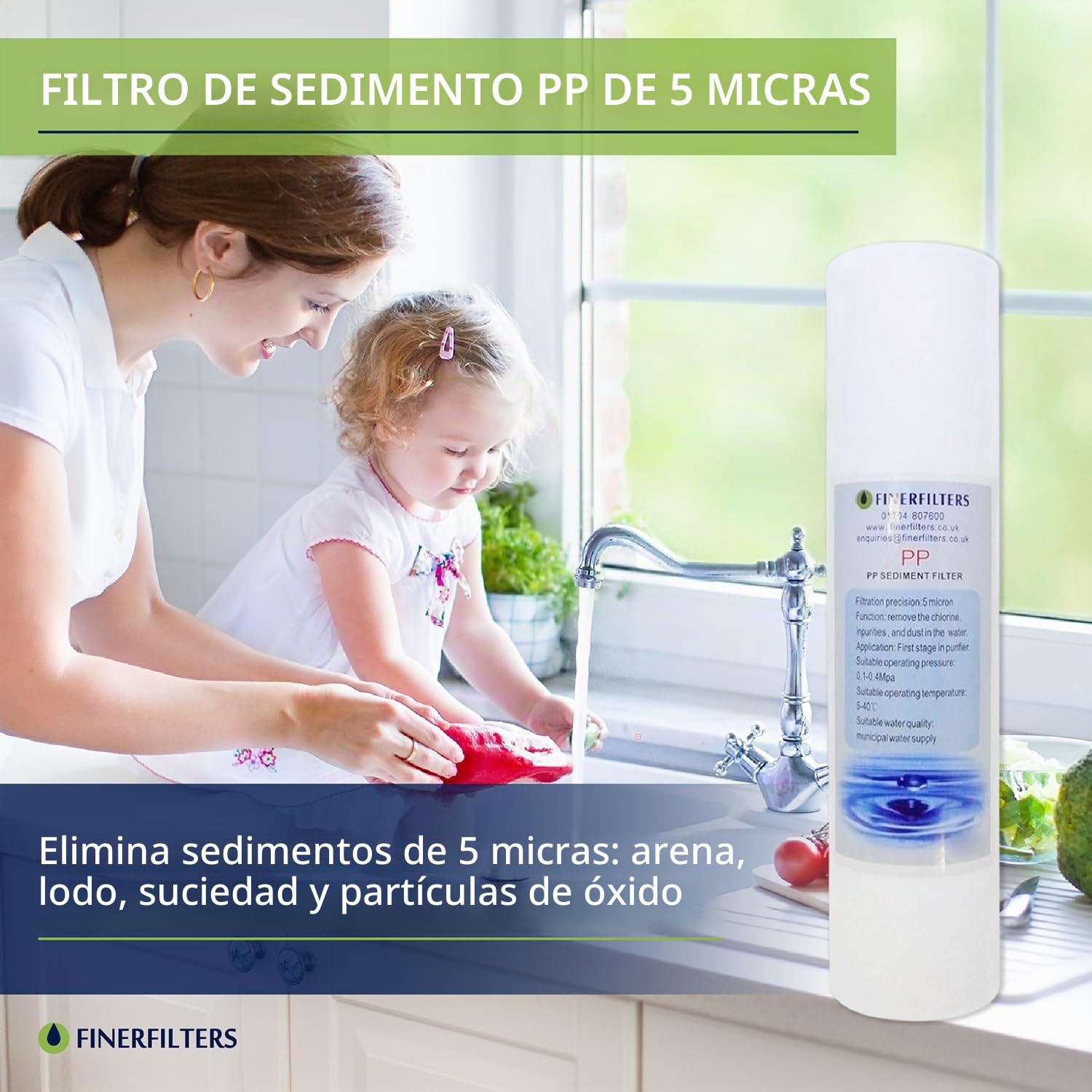 Finerfilters Osmosis inversa doméstica de 6 etapas, paquete de filtros de repuesto