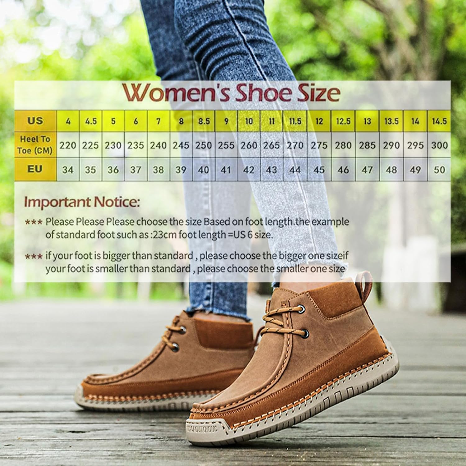 Women's Leather Handmade Lace Up Ankle Chukka Boots Non-Slip Breathable High Top Flat Loafers Comfortable Casual Sneakers for Driving Walking Hiking Outdoor