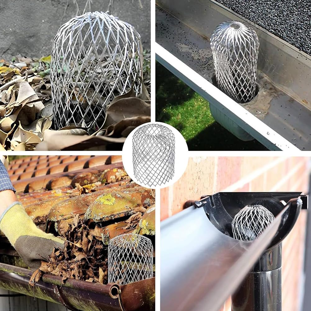 Suiwki Lot De 4 Crapaudines Pour Gouttière Protections De Gouttière 14.5 * 11cm(diamètre X Hauteur), Filtre À Gouttière Pour Maison Avant Toit Fossé Égout Tuyau De Descente, Noir, Plastique