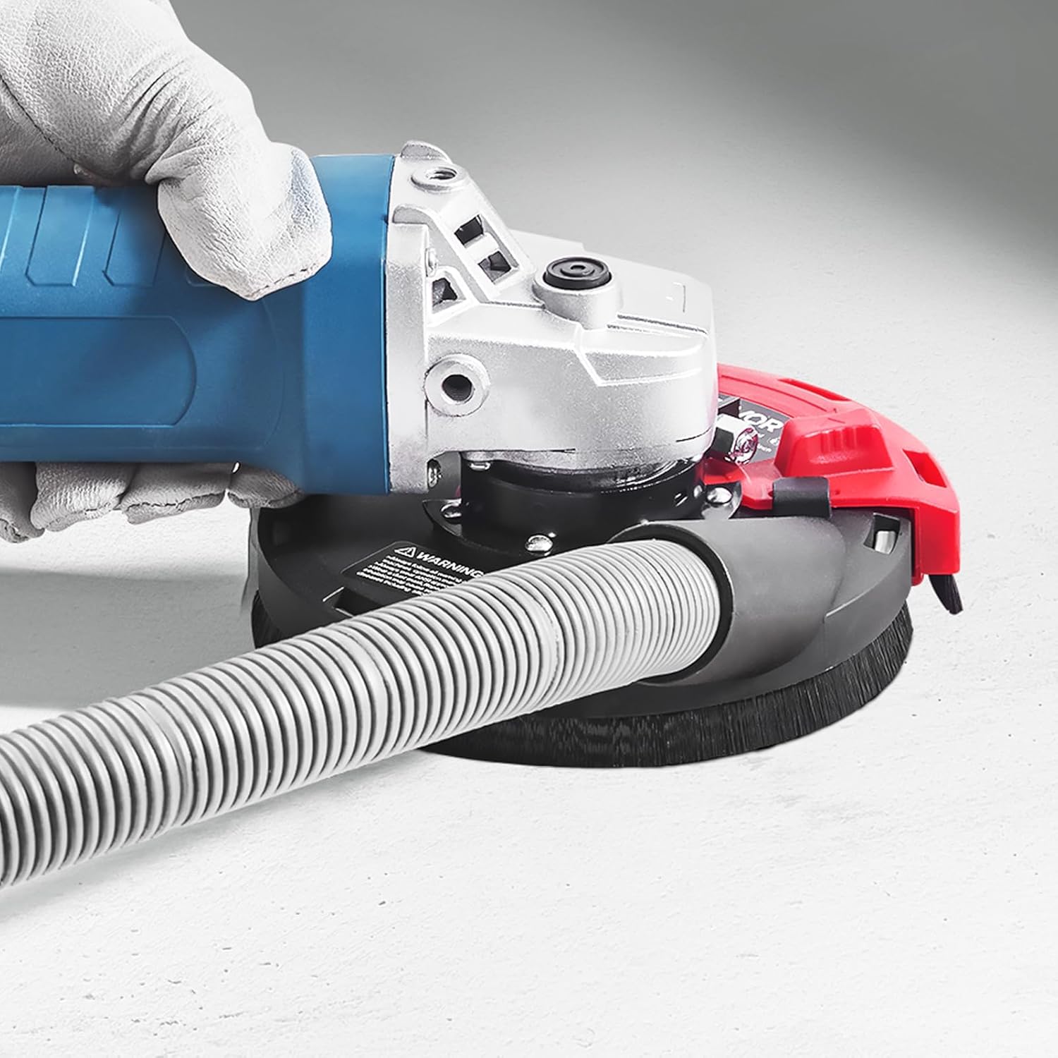 VEVOR Grinding Dust Shroud for Angle Grinder, Universal 4-5 in, Surface Grinder Dust Shroud with 6 Clamping Washers & 5 in Diamond Grinding Cup Wheel, Connect to Vacuum Cleaner, for Wood Concrete Wall