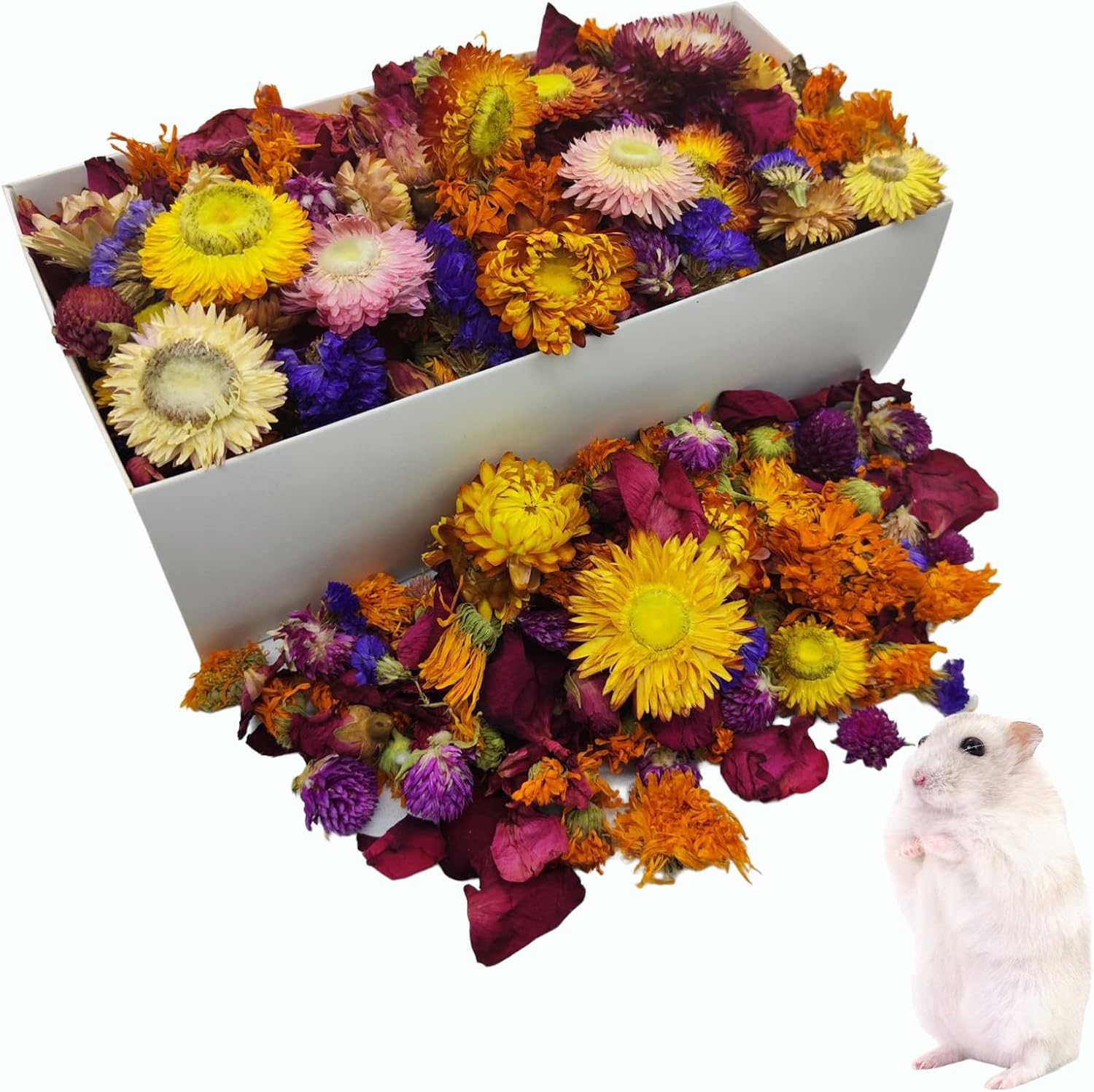 Flower & Herb Hamster Bedding Habitat Decor; Natural Dried Flower Used for Hamster