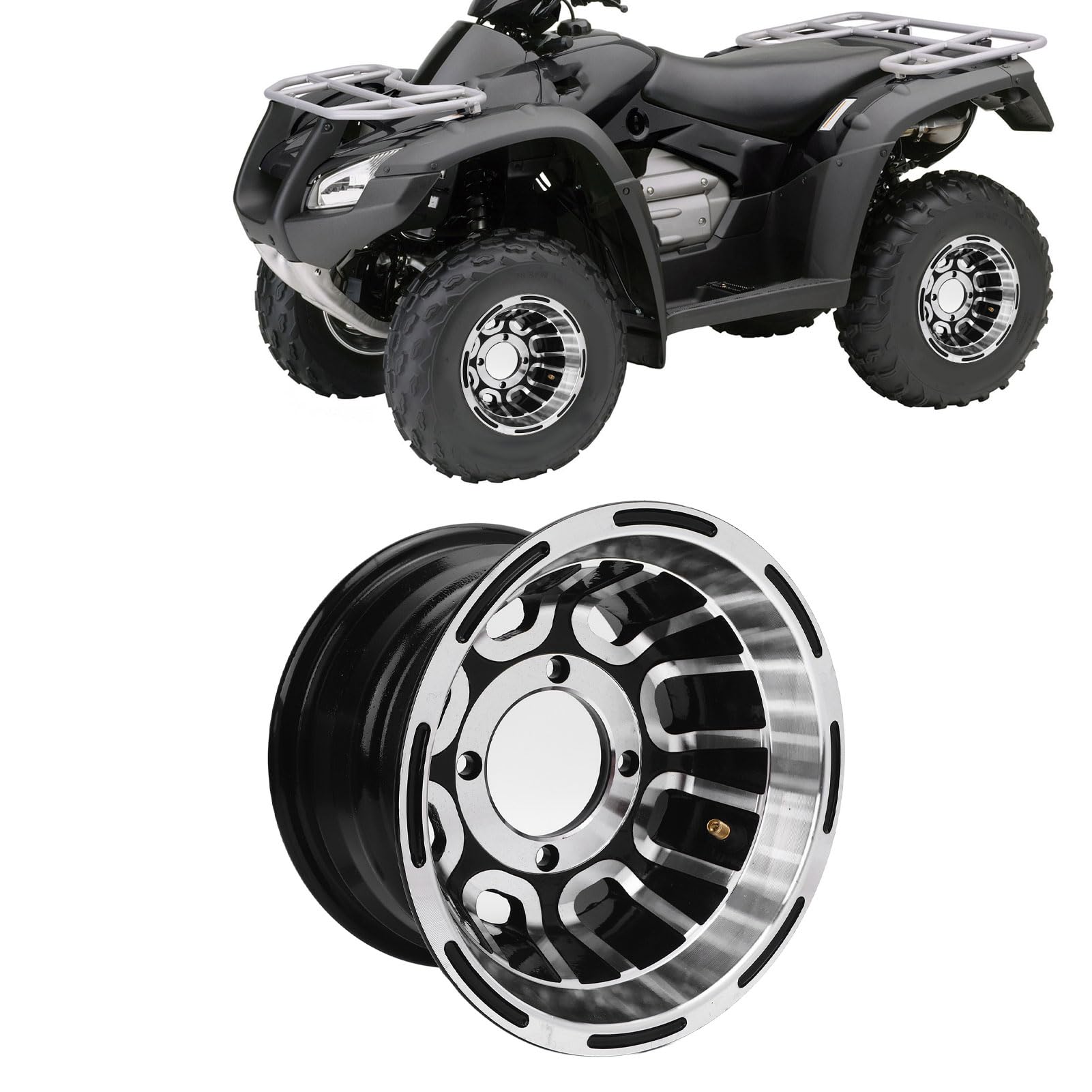 Cerchione ATV Cerchione da go kart in lega di alluminio da 8 pollici Look elegante Prestazioni migliorate per carrello da quad bike Leggero e durevole