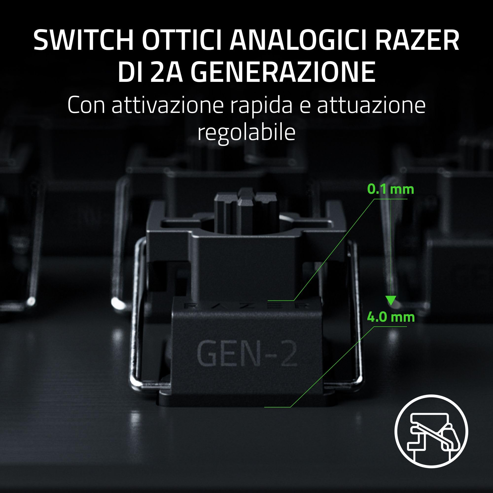 Razer Huntsman V3 Pro Tenkeyless 8KHz - TKL PC Tastiera meccanica da gioco - 8KHz HyperPolling - Switch ottici analogici - regolabile 0,1-4,0mm - Snap Tap - Rapid Trigger - QWERTY US Layout | Nero