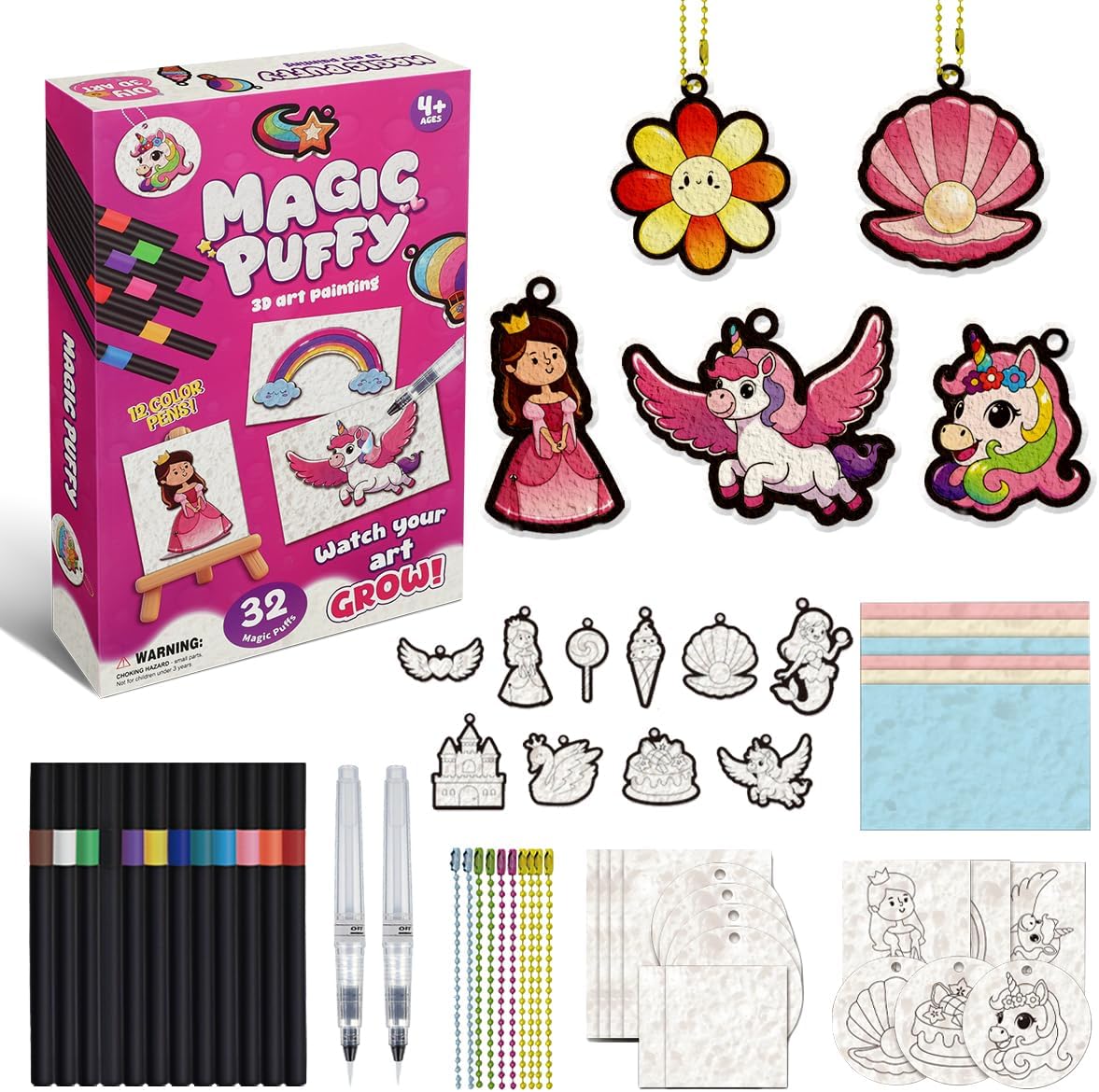 Kivonio Magic Puffy 3D Art Kit – Mess-Free Aqua Magic Puffs for Kids