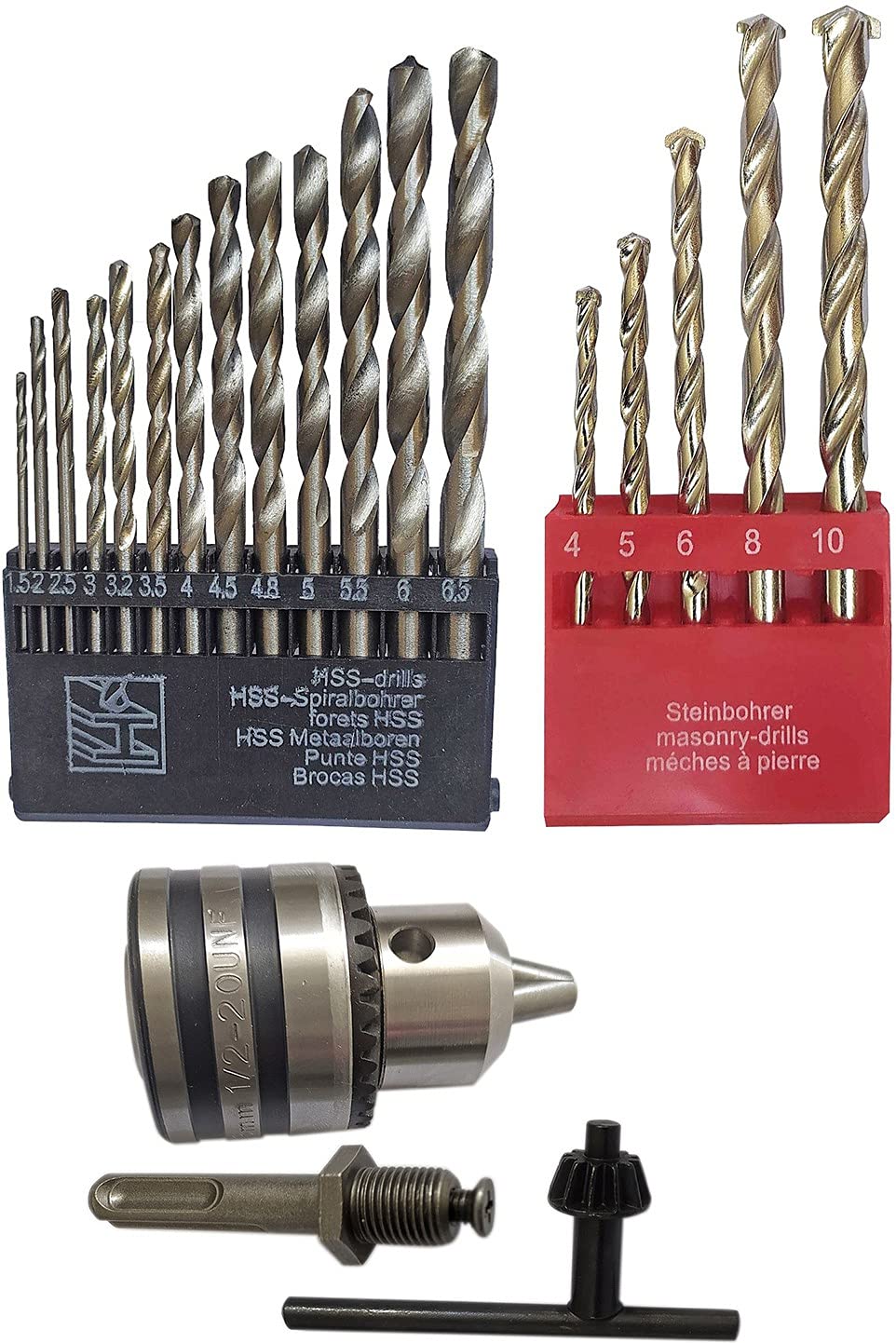 Inditrust Heavy duty 13mm Drill chuck key with SDS Adopter 13pc HSS and 5pc Masonry (B09C7LLWRR) Amazon Price History, Amazon Price Tracker