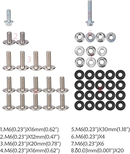 Miniatura 3 de Kit de pernos de cuerpo de plásticos Juego de tornillos f KLX110 DRZ110 BBR Panel de carenado Fenders Seat