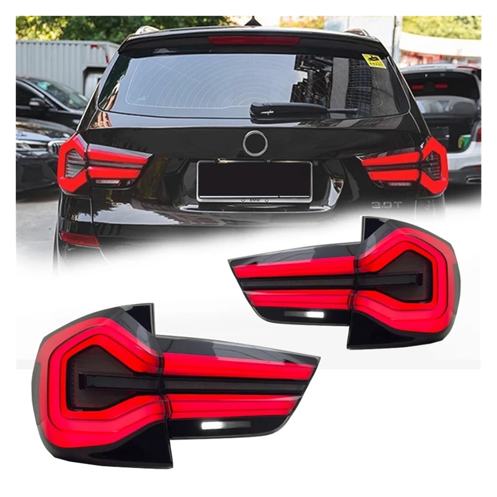 Fanale Posteriore LED Per BMW X3 F25 2010-2017 Gruppo DRL Con Indicatore Direzione, Luce Retromarcia e Accessori Blocchi
