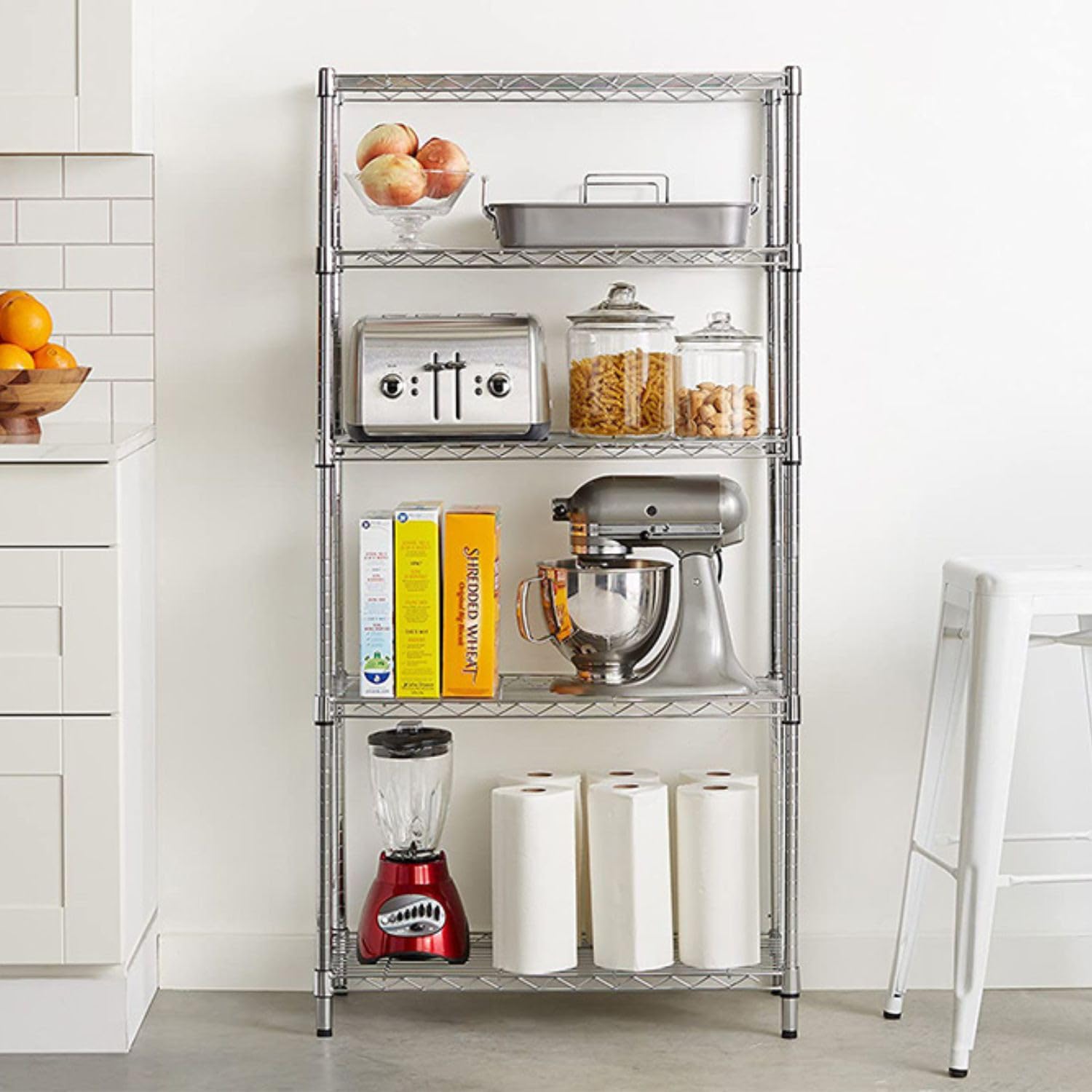 THINIA HOME Pack 2 Estanterías Metálicas con 5 Baldas Ajustables 182.8x91.4x35.5cm 400Kg