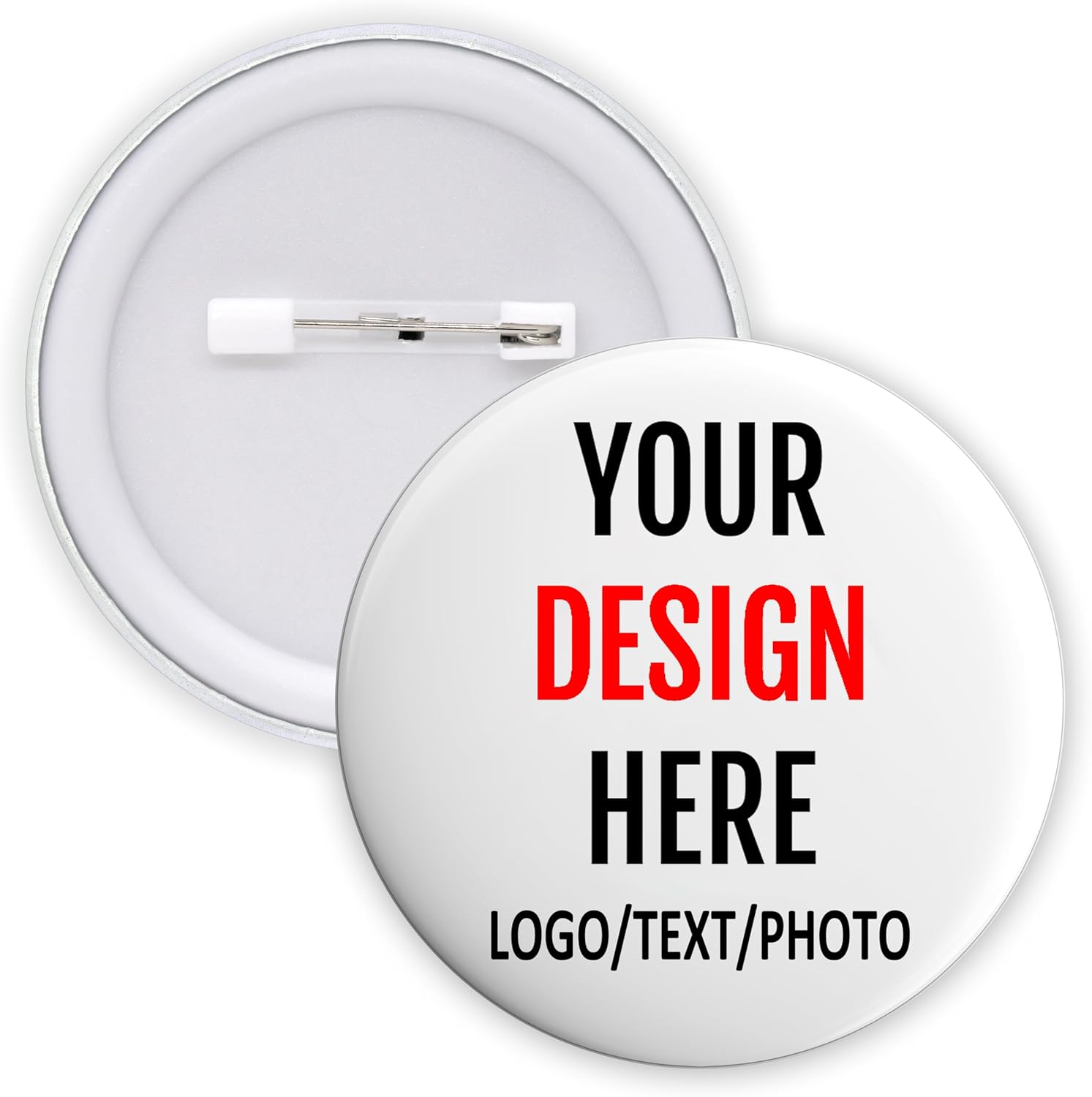 Custom Pins, Custom Buttons Bulk Design Your Own Personalized Buttons Round Badges Add Text Logo Photo 1-1000PCS