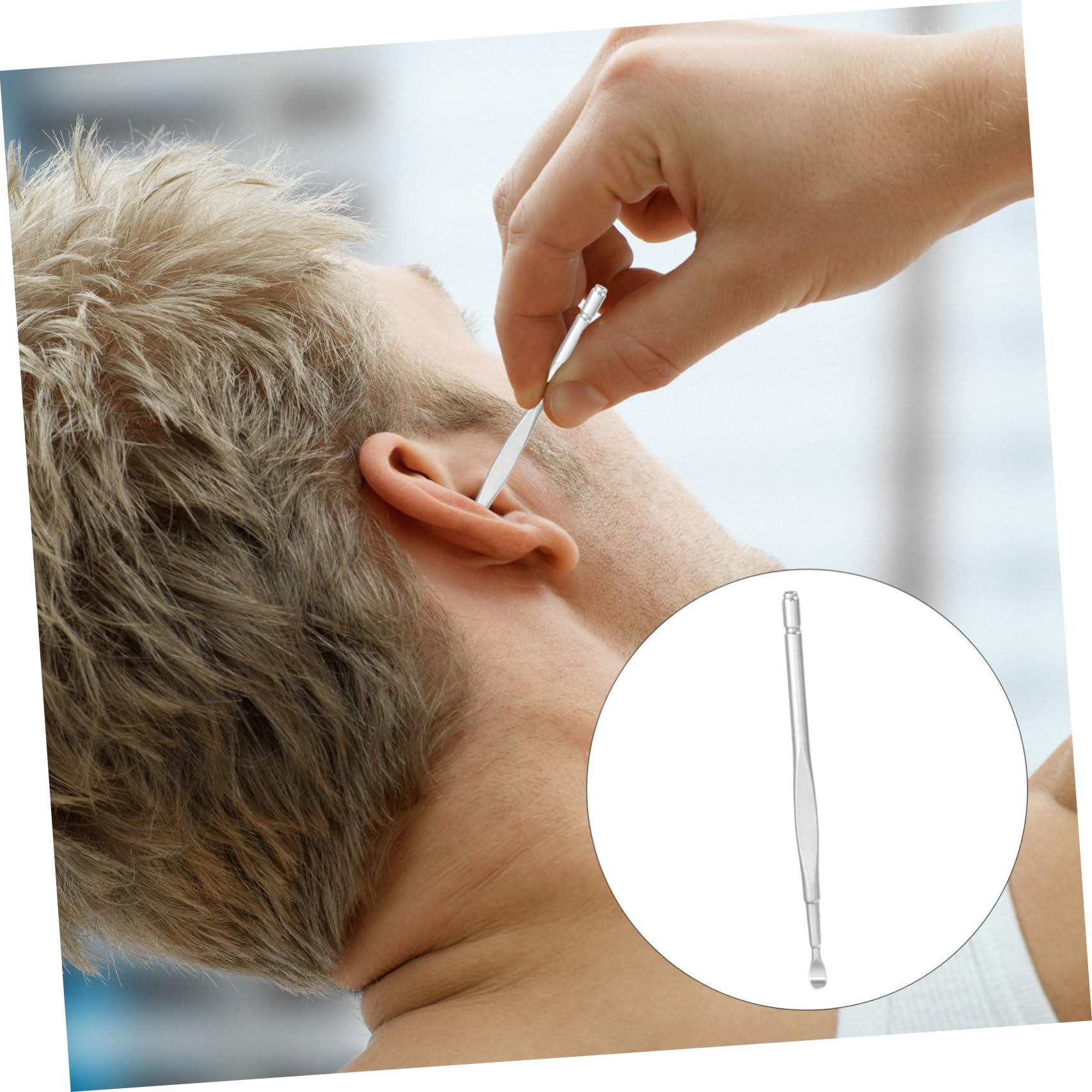 GLEAVI 24 Pcs Stainless Steel Ear Spoon Portable Ear Picker Floating Glasses Strap Ear Care Product Ear Spoon Accessories Lemon Cocktail Straws Cerumen Spoon Ear Scoop Earscoop Set Clean