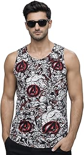 Veirdo® Men Sleeveless Tshirt, All Over Printed Vest for Men Official Marvel's Avengers Merchandise, Cotton Sando for Beac...