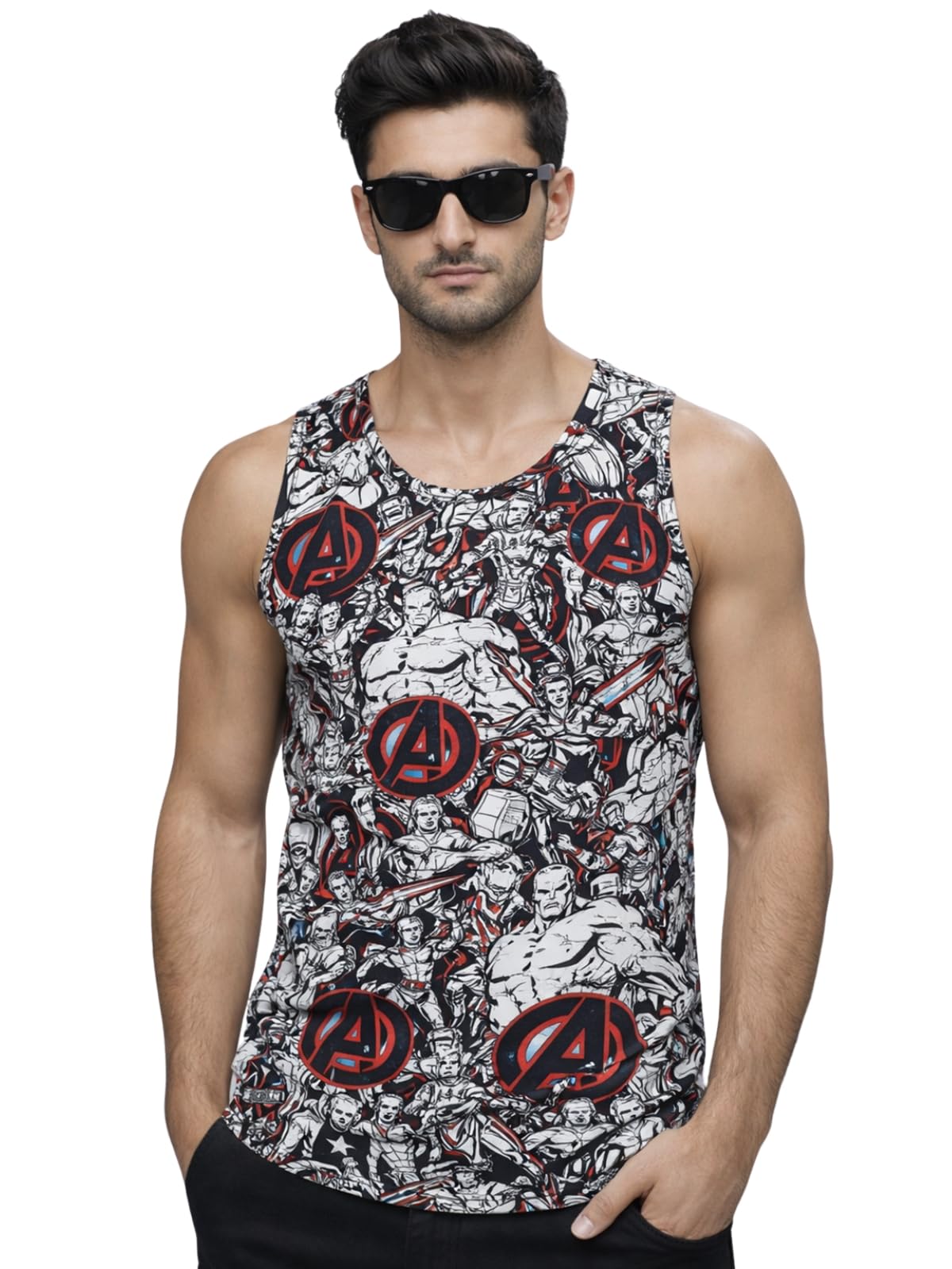 veirdo Men Sleeveless Tshirt, All Over Printed Vest for Men Official Marvel's Avengers Merchandise, Cotton Sando for Beach Wear, Gym, Cycling, Running, & Other Sports (Sizes Option: S to 2XL)-picture-12