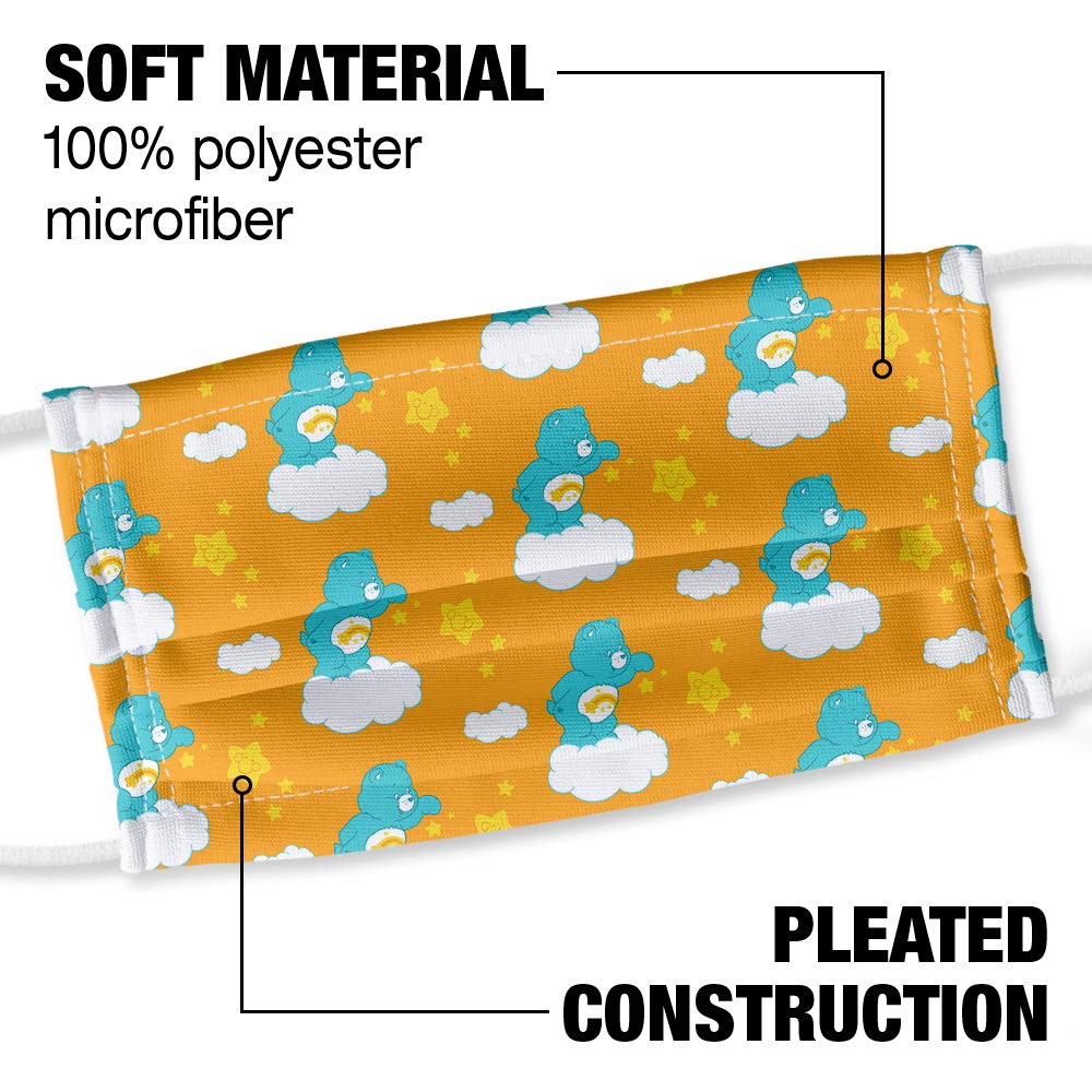 Popfunk Care Bears Wish Bear 1-Ply Reusable Face Mask Covering with Adjustable Nose Wire, Unisex