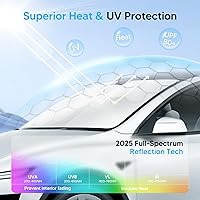 Vista 2 de KUST Parasol plegable para parabrisas para Chevrolet/Chevy Trax LS/LT/LTZA 2013-2023, accesorios para ventana, protector de visera solar, bloquea