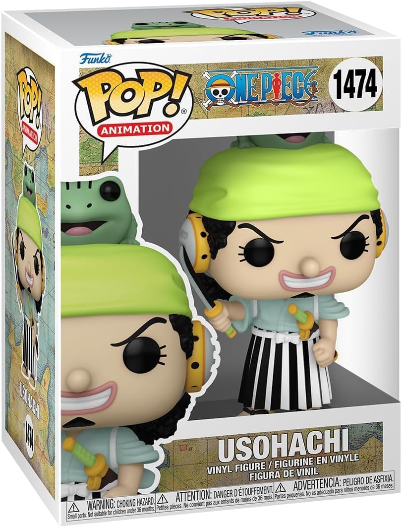 POP Anime: One Piece - Usohachi (Wano) Usopp Funko Vinyl Figure (Bundled with Compatible Box Protector Case), Multicolor, 3.75 inches