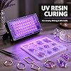 Tasolotoho Luz UV 50W para Resina, Lámpara de Curado UV Negra Portátil | Lámpara de Curado UV para Marcado de Joyas, Resina, Manualidades DIY, Curado de Impresora 3D, Curado de Esmalte de Uñas, Fiesta de Neón, Halloween, Pintura Corporal 3