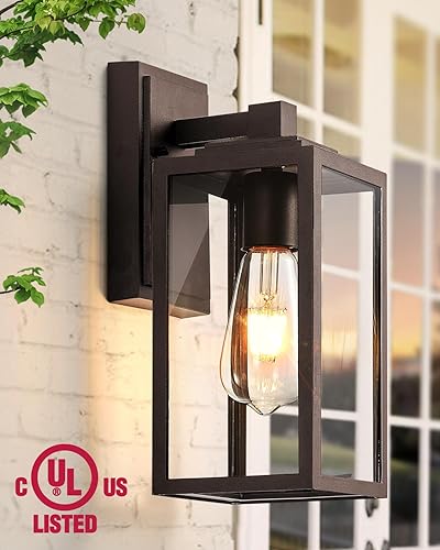 Miniatura 2 de VIANIS Paquete de 2 lámparas para exteriores, luces de porche marrones para exteriores, linterna de coche de bronce aceitado, luces impermeables