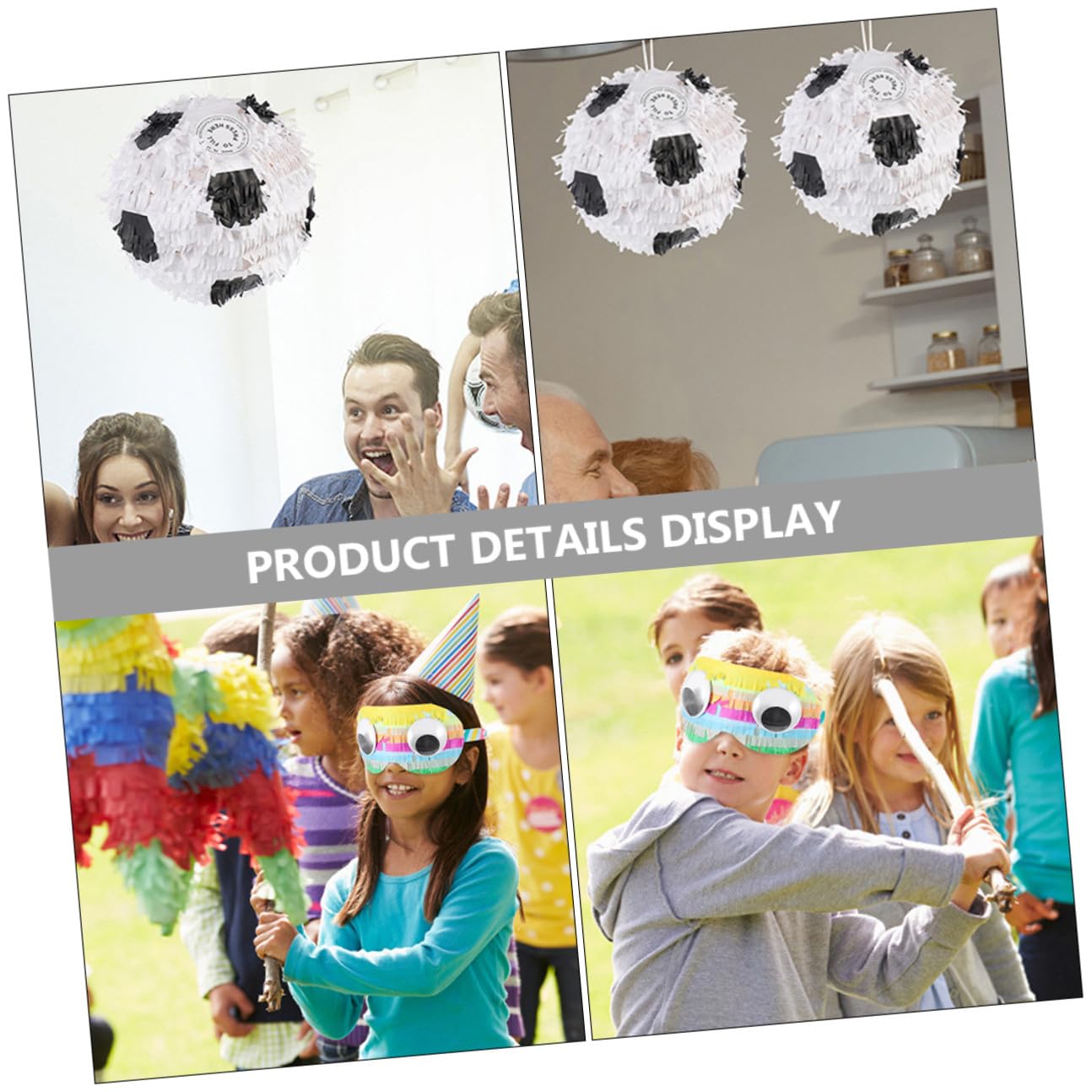 Fußball Piñata 1 Satz Papier Party Spielzeug mit Stock und Augenbinde