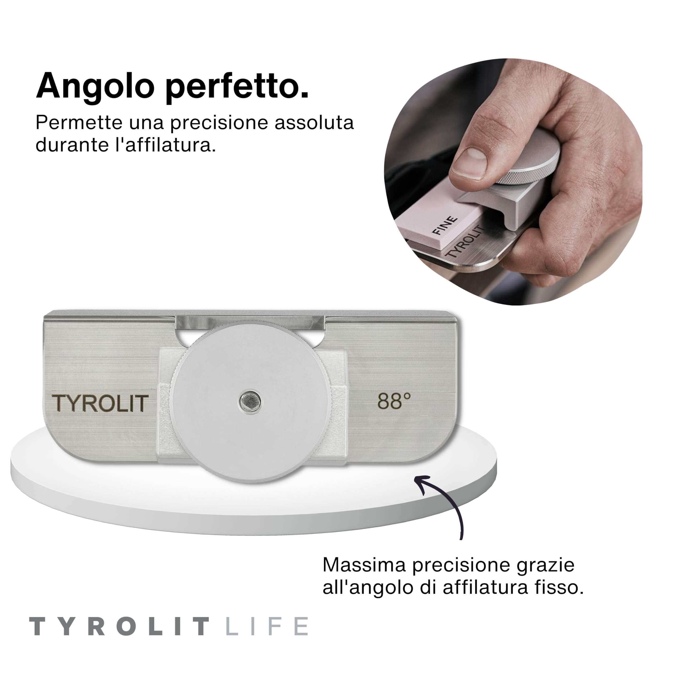 Tyrolit Life Ski and Snowboard - Smerigliatrice per bordi in acciaio inox con angolo di levigatura a 88° – Edge Tuner per lavagna e sci più affilati come dal servizio sci