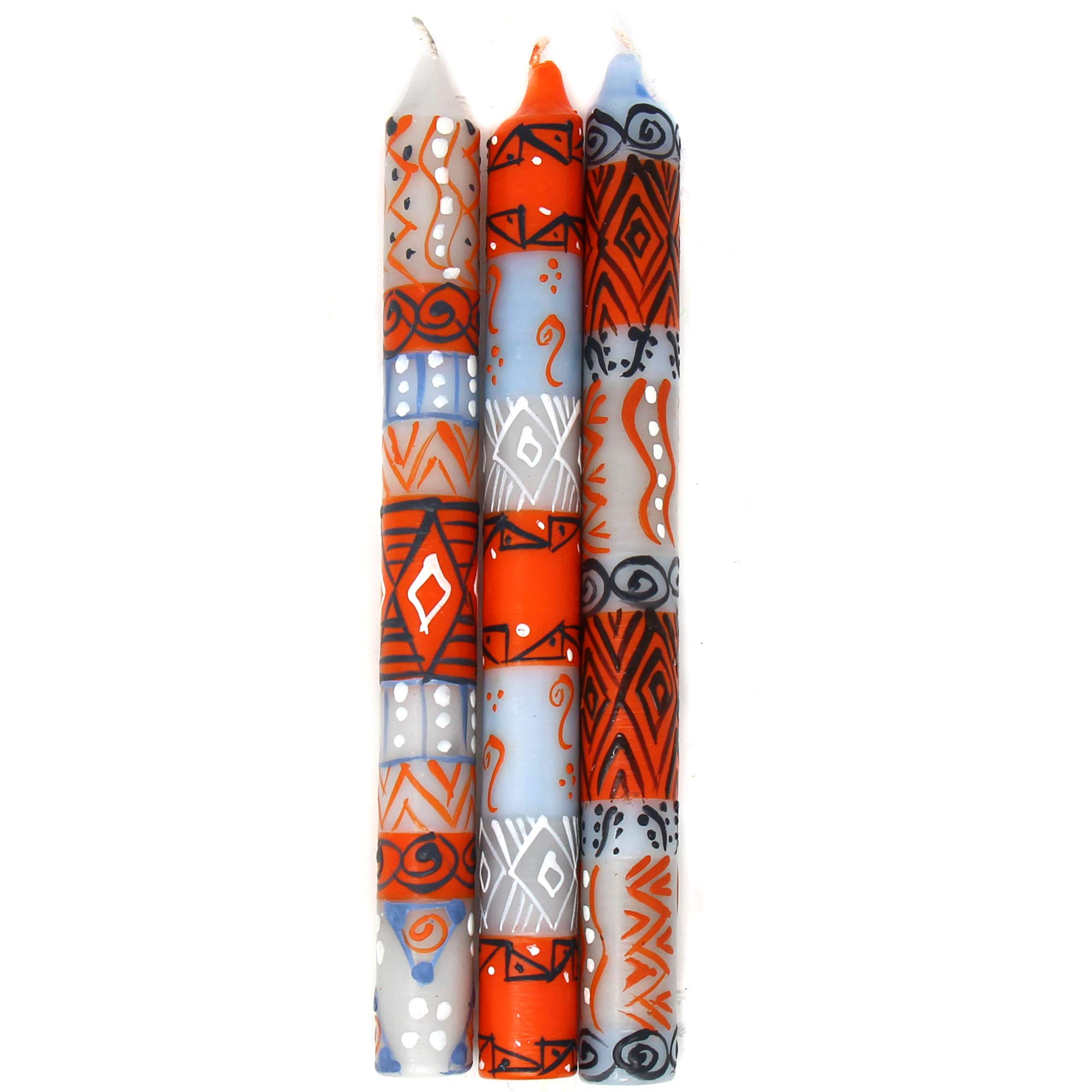 Nobunto Hand Painted Candles in Kukomo Design (Three tapers)