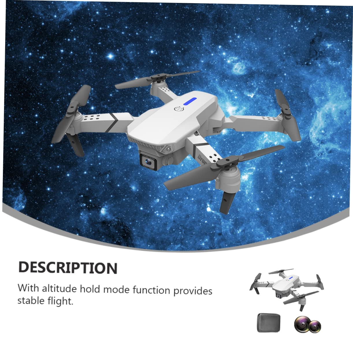 BESPORTBLE Dron Plegable E525 4k Doble Cámara, Transmisión en Real y Vuelo Estable, Adecuado para Fotografía Aérea Teléfono