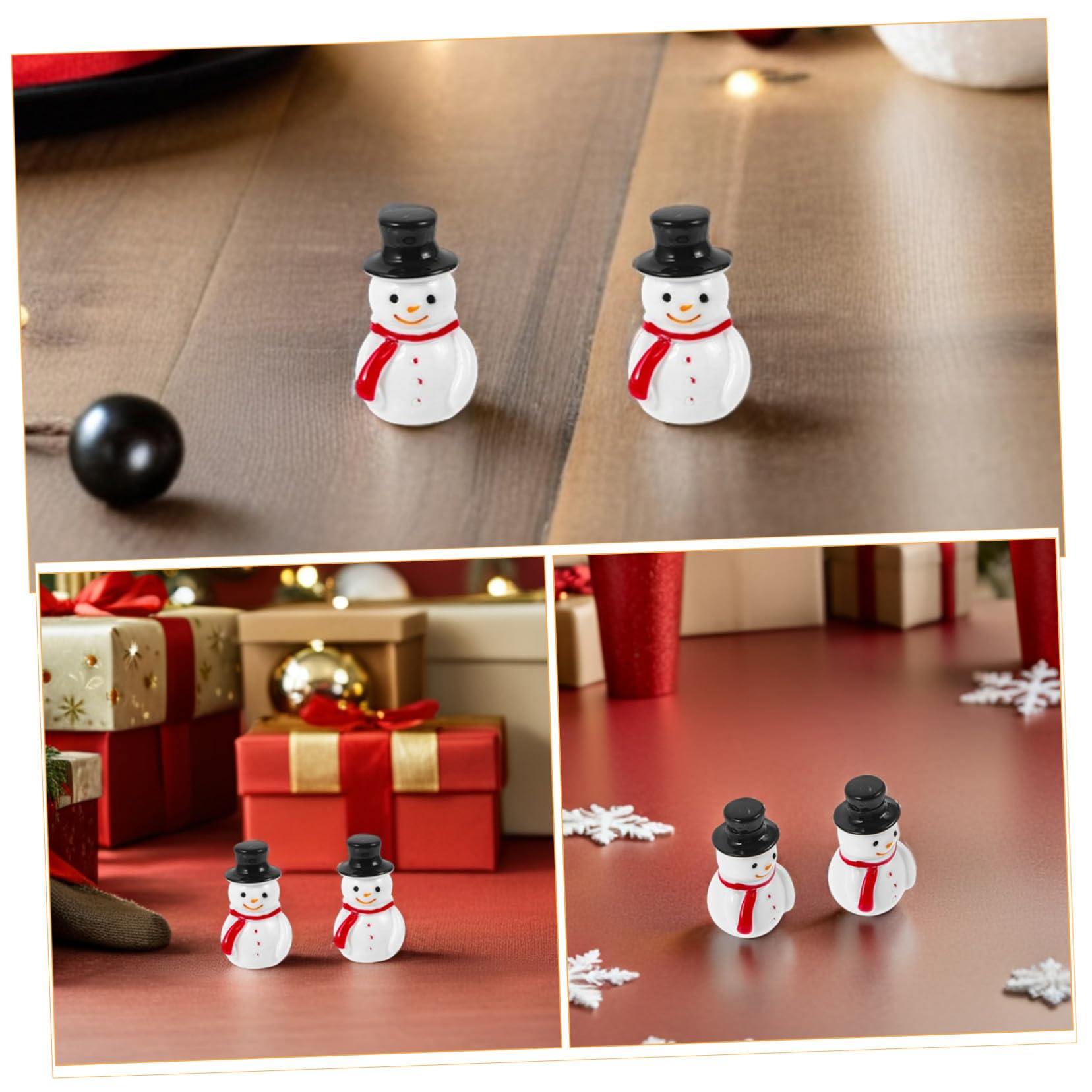 PRETYZOOM 200 Stck. Mini Snowman Dekoration Kleiner Schneemann Weihnachtsmikrolandschaftsdekoration Weihnachts-schneemann-Statue Zum Basteln Harz